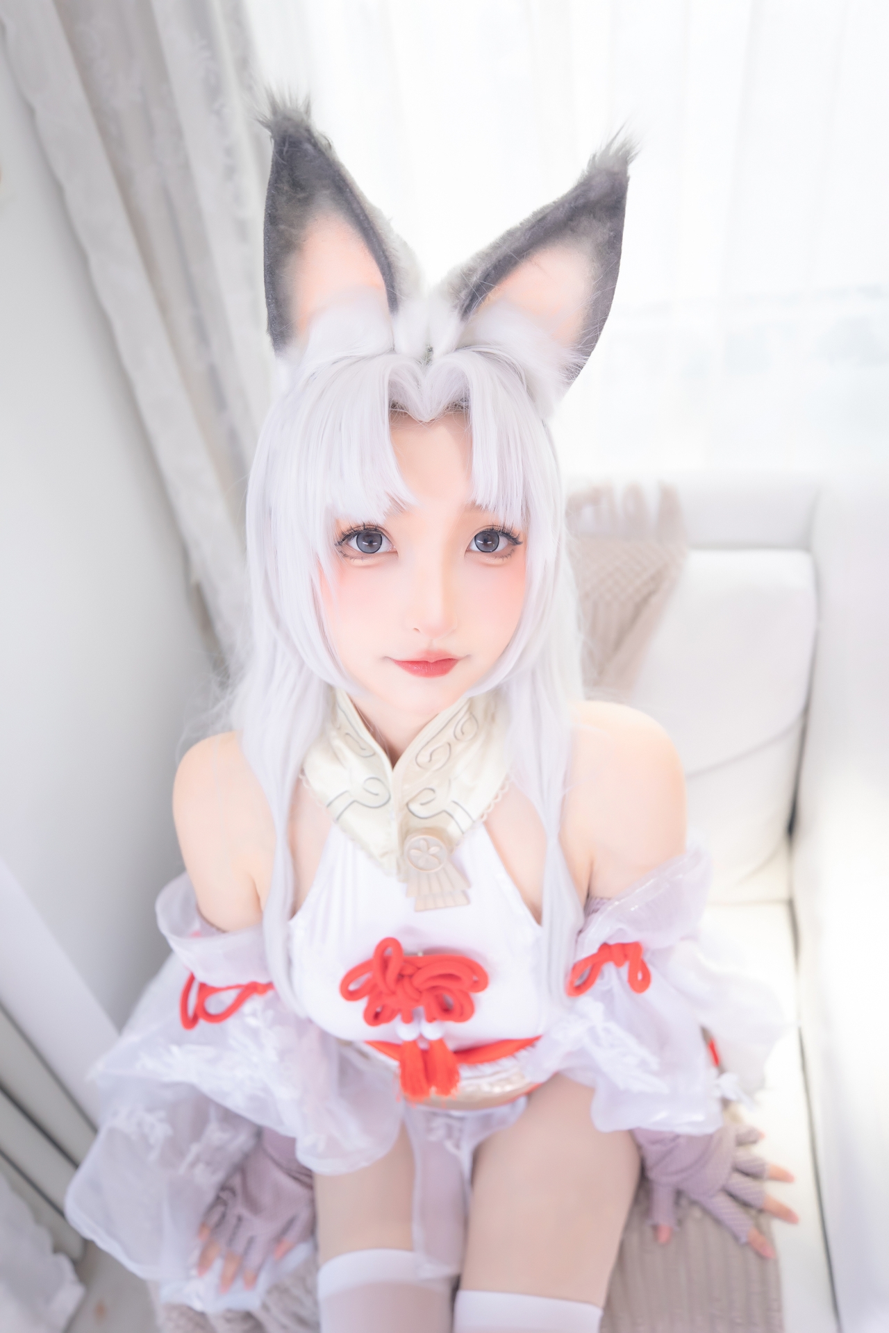 神楽坂真冬永劫无间Cosplay白丝胡桃 气质唯美妹子御宅罗梦胡桃美女图片照