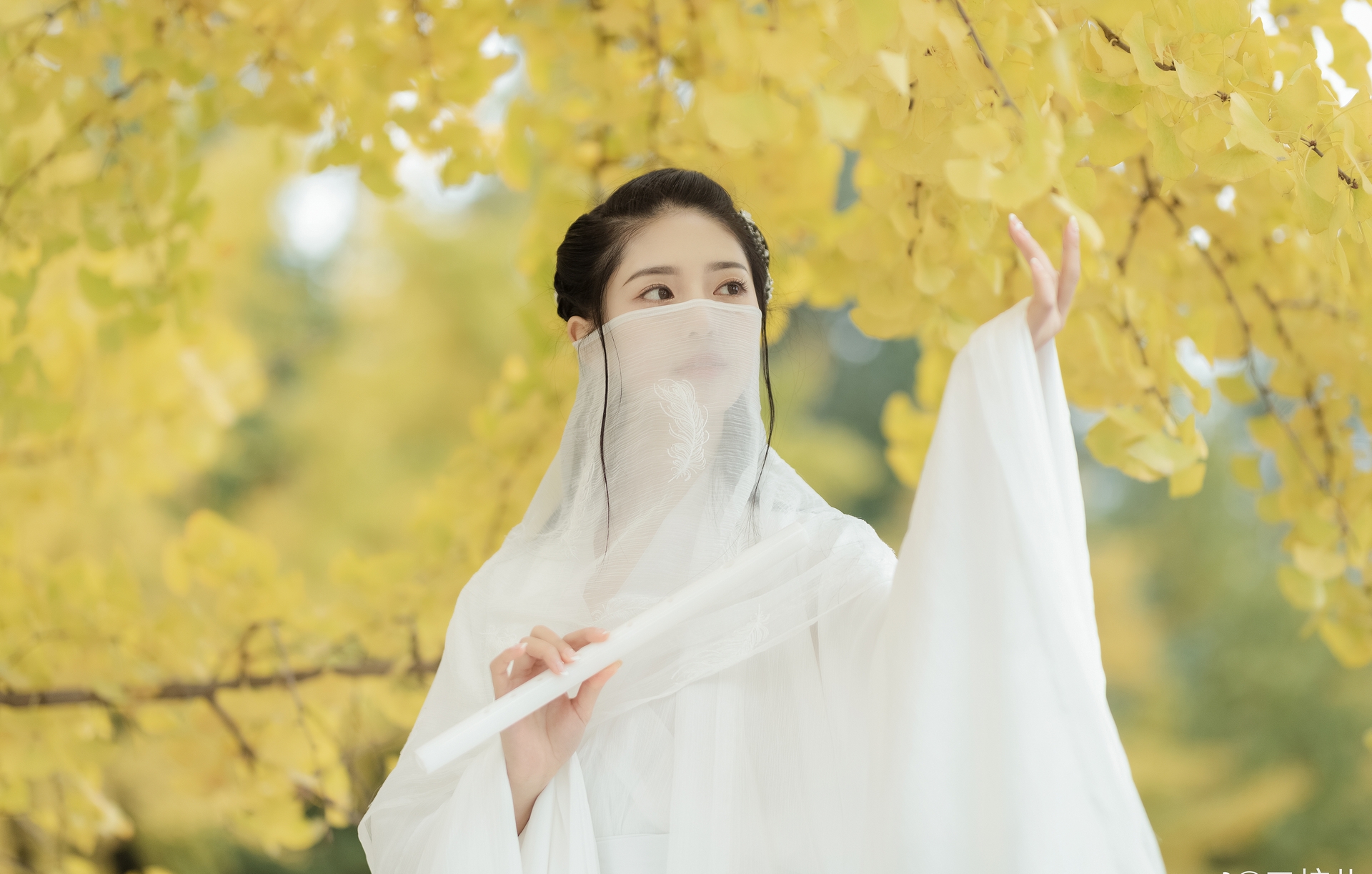 二炫儿 秋天凉凉主题写真气质美女妹子唯美清新美少女古风汉服文化美女古风图片