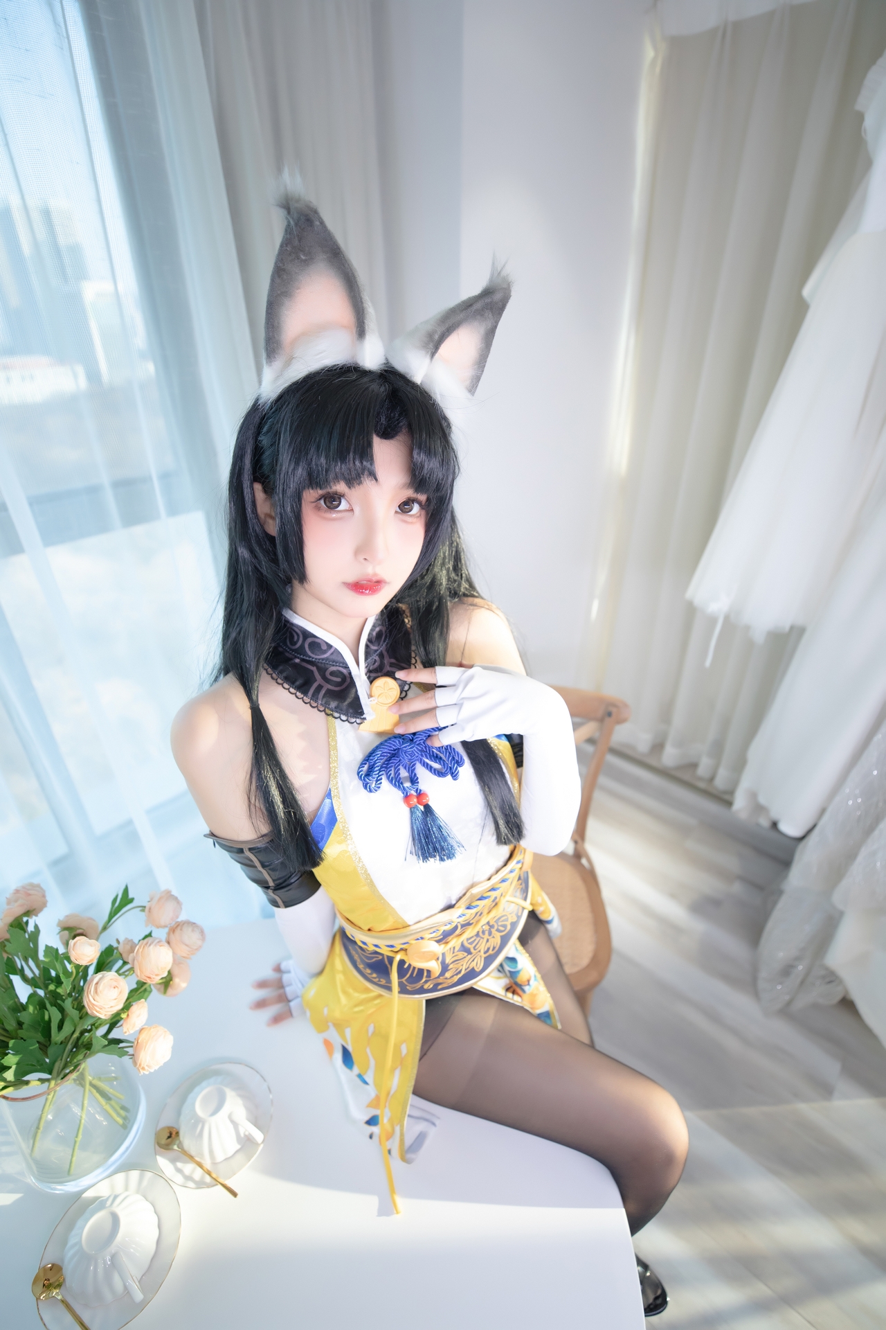 神楽坂真冬Cosplay永劫无间黑丝胡桃 妹子御宅花织唯美清新美少女图