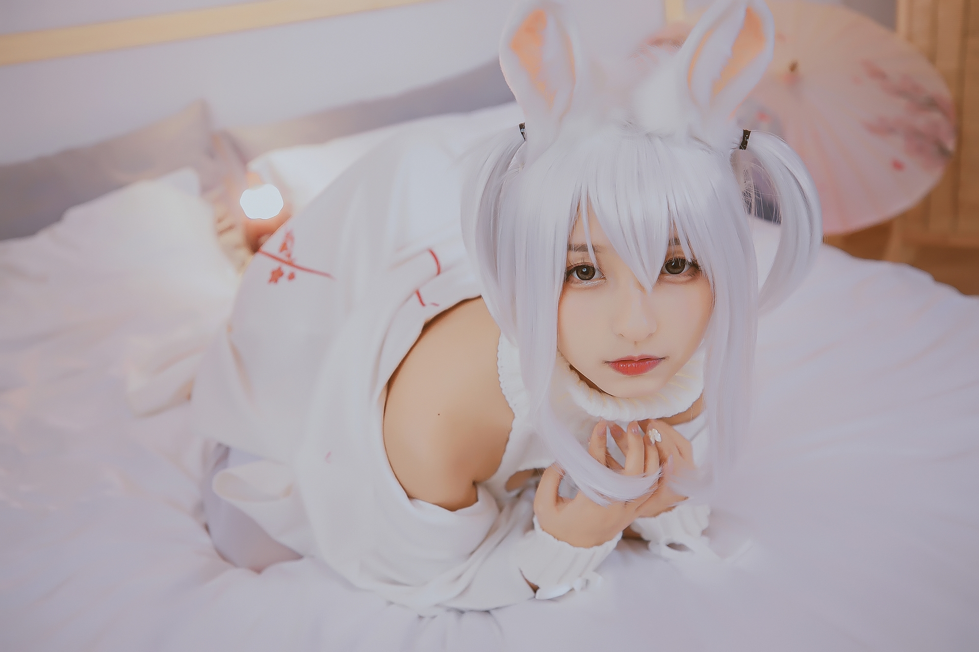 次元少女神楽坂真冬危険な耳兔娘Cosplay系列写真 好看的纯欲可爱软萌系软妹子白丝袜美腿小仙女