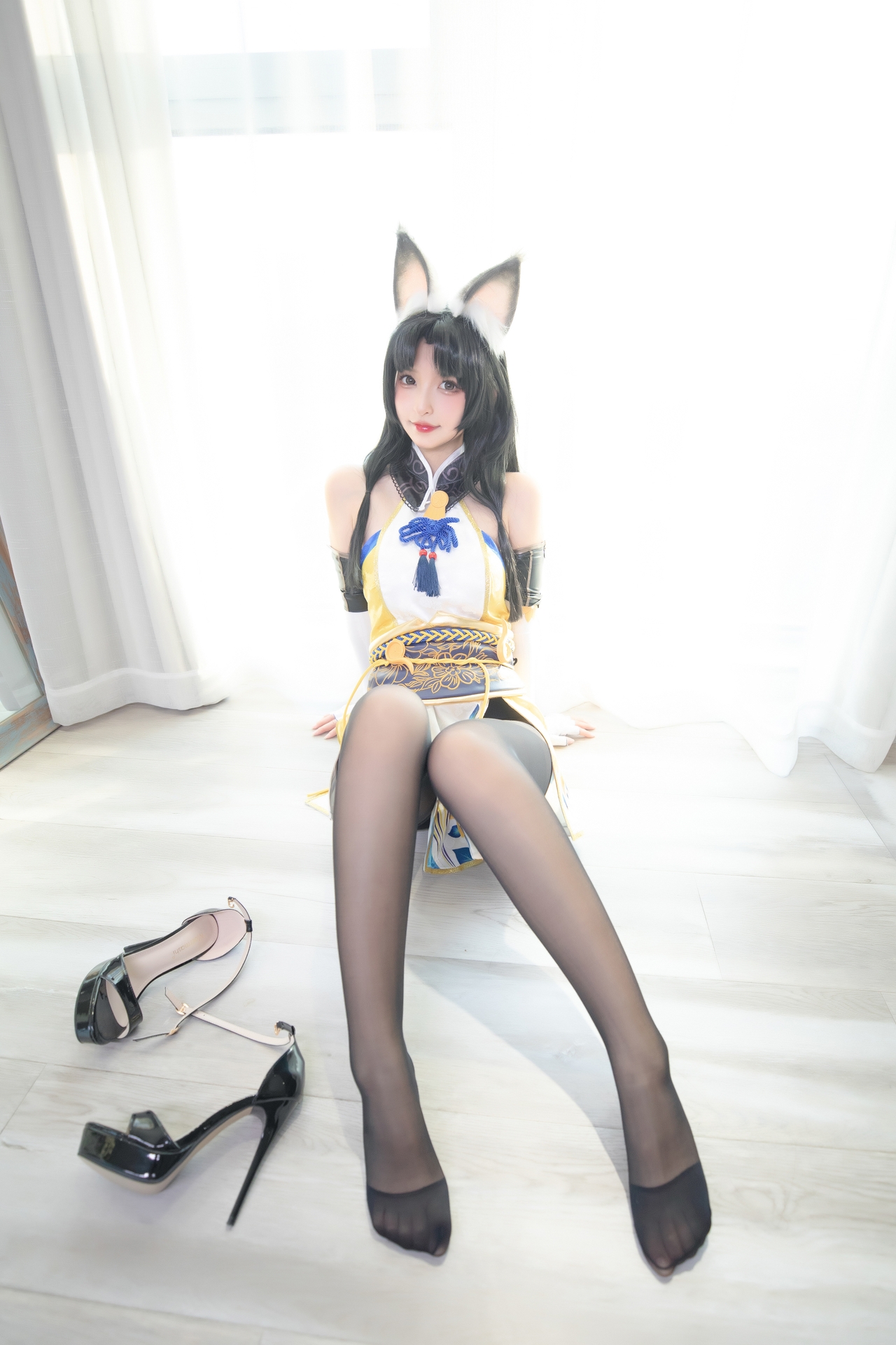 神楽坂真冬Cosplay永劫无间黑丝胡桃 妹子御宅花织唯美清新美少女图