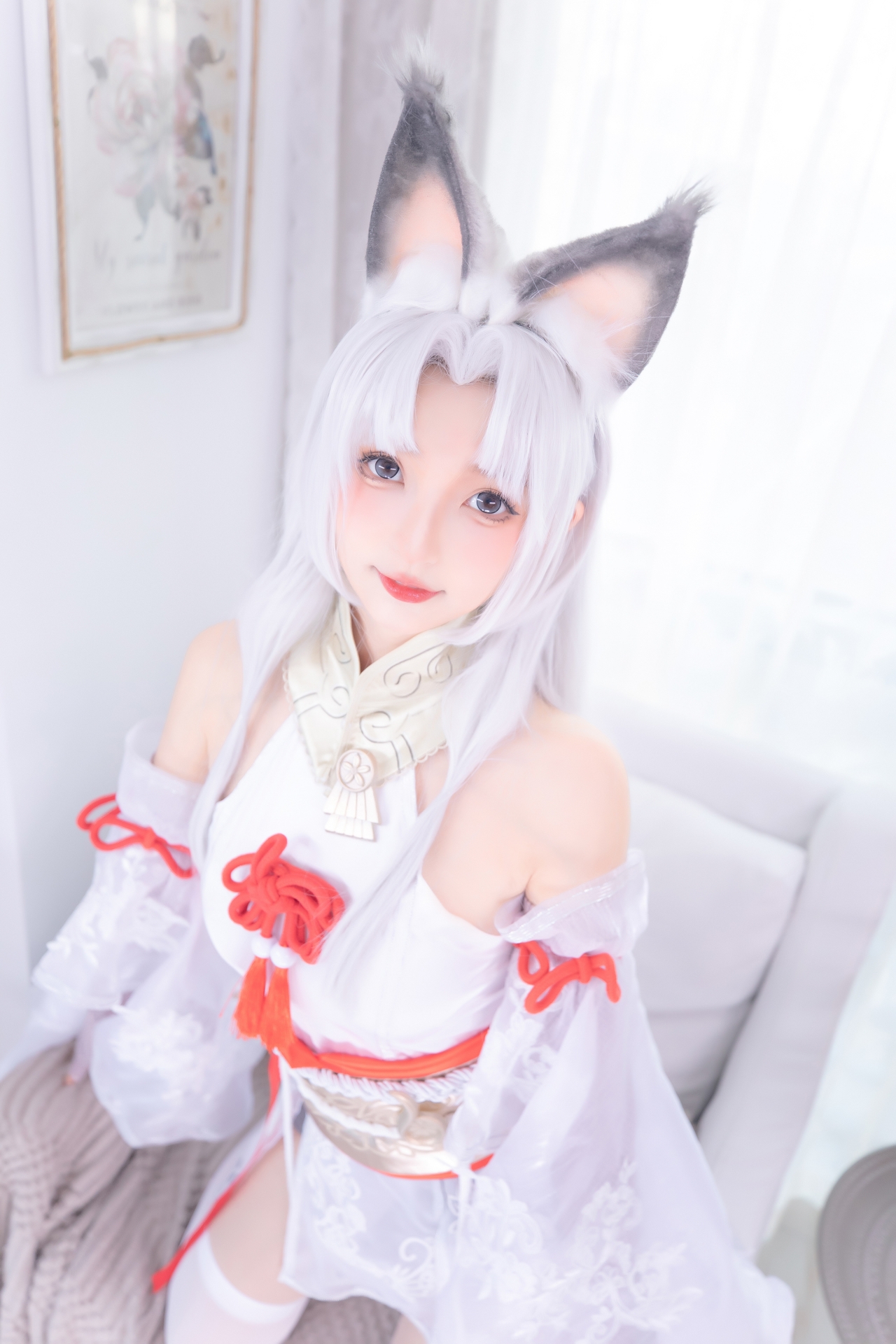 神楽坂真冬永劫无间Cosplay白丝胡桃 气质唯美妹子御宅罗梦胡桃美女图片照