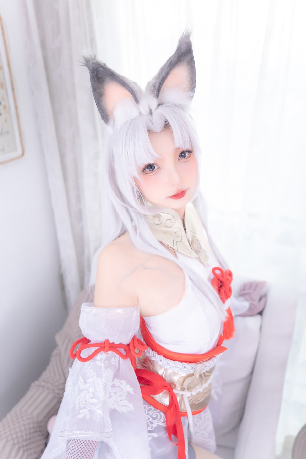 神楽坂真冬永劫无间Cosplay白丝胡桃 气质唯美妹子御宅罗梦胡桃美女图片照