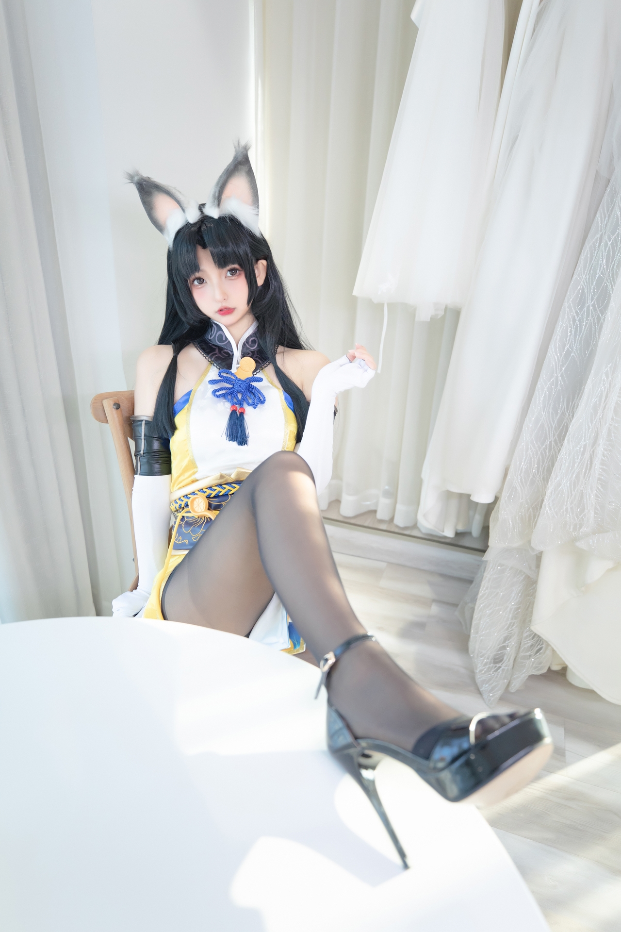 神楽坂真冬Cosplay永劫无间黑丝胡桃 妹子御宅花织唯美清新美少女图