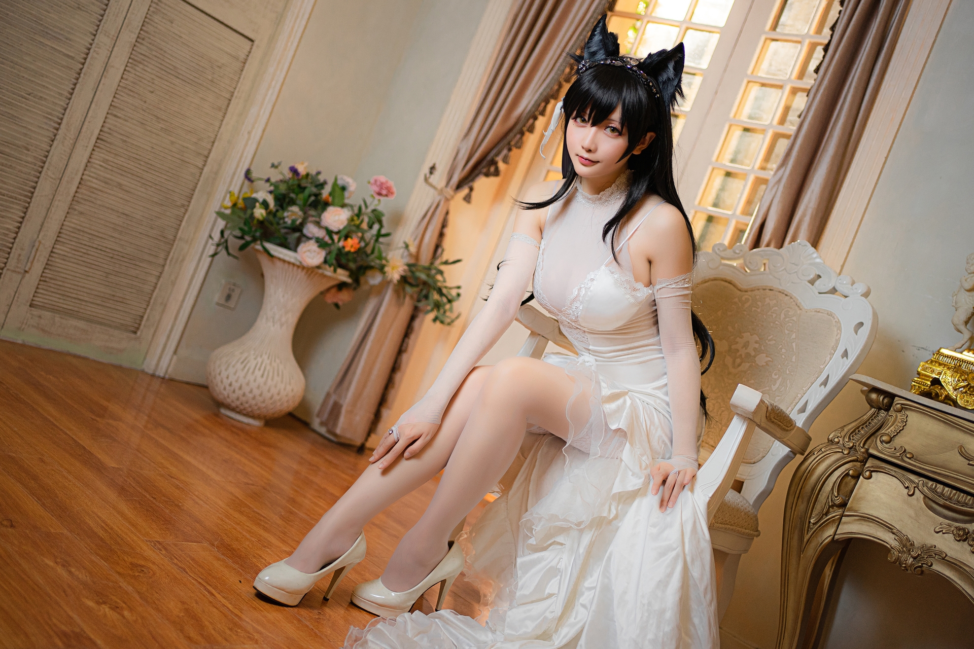 星之迟迟唯美清新美少女图 气质妹子爱宕婚纱Cosplay写真