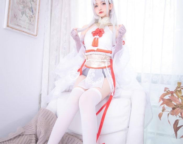 神楽坂真冬永劫无间Cosplay白丝胡桃 气质唯美妹子御宅罗梦胡桃美女图片照