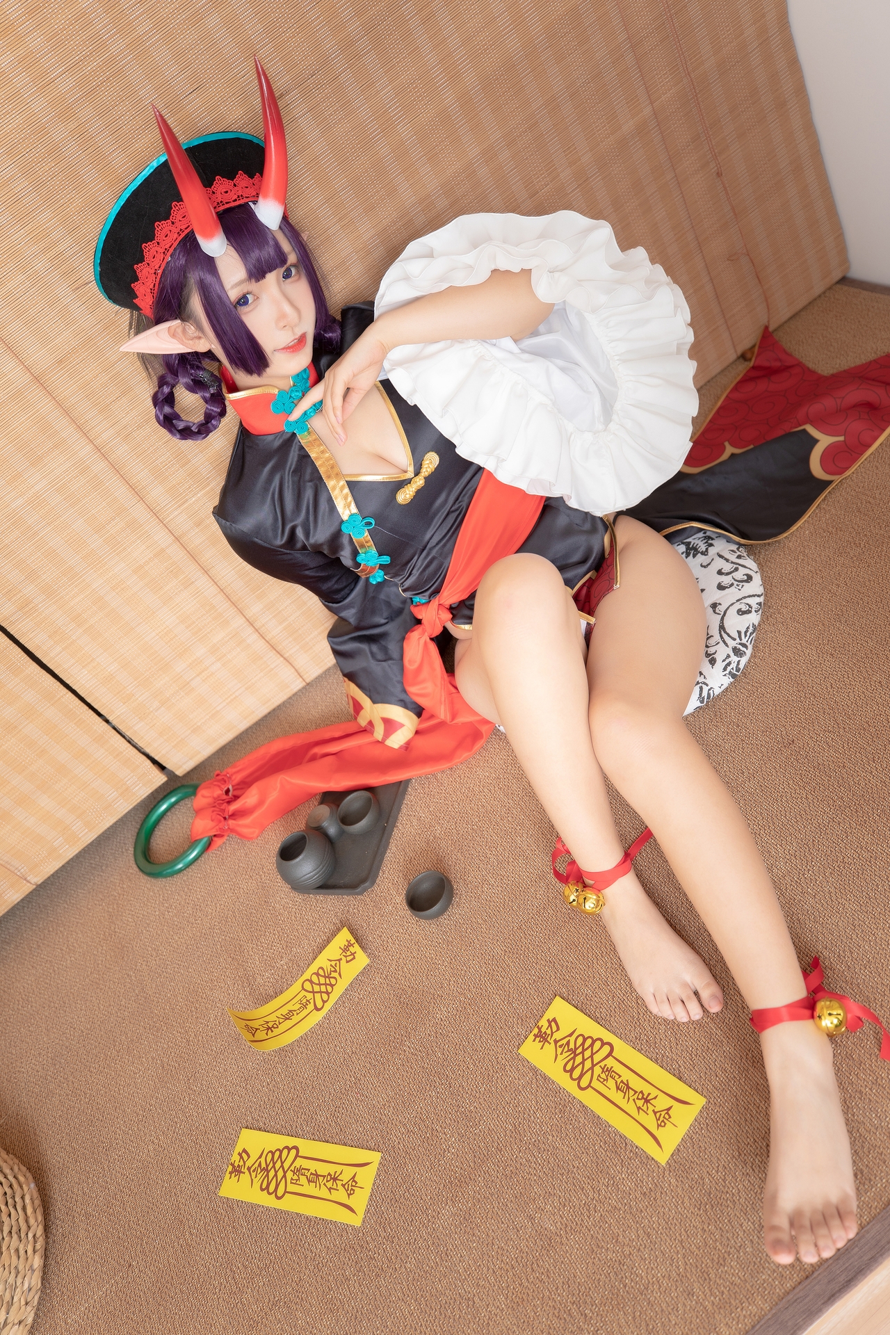 神楽坂真冬美少女果実の酒気果脚酒吞Cosplay 好看的可爱软萌系软妹子僵尸超短裙修长大白腿一符定你心