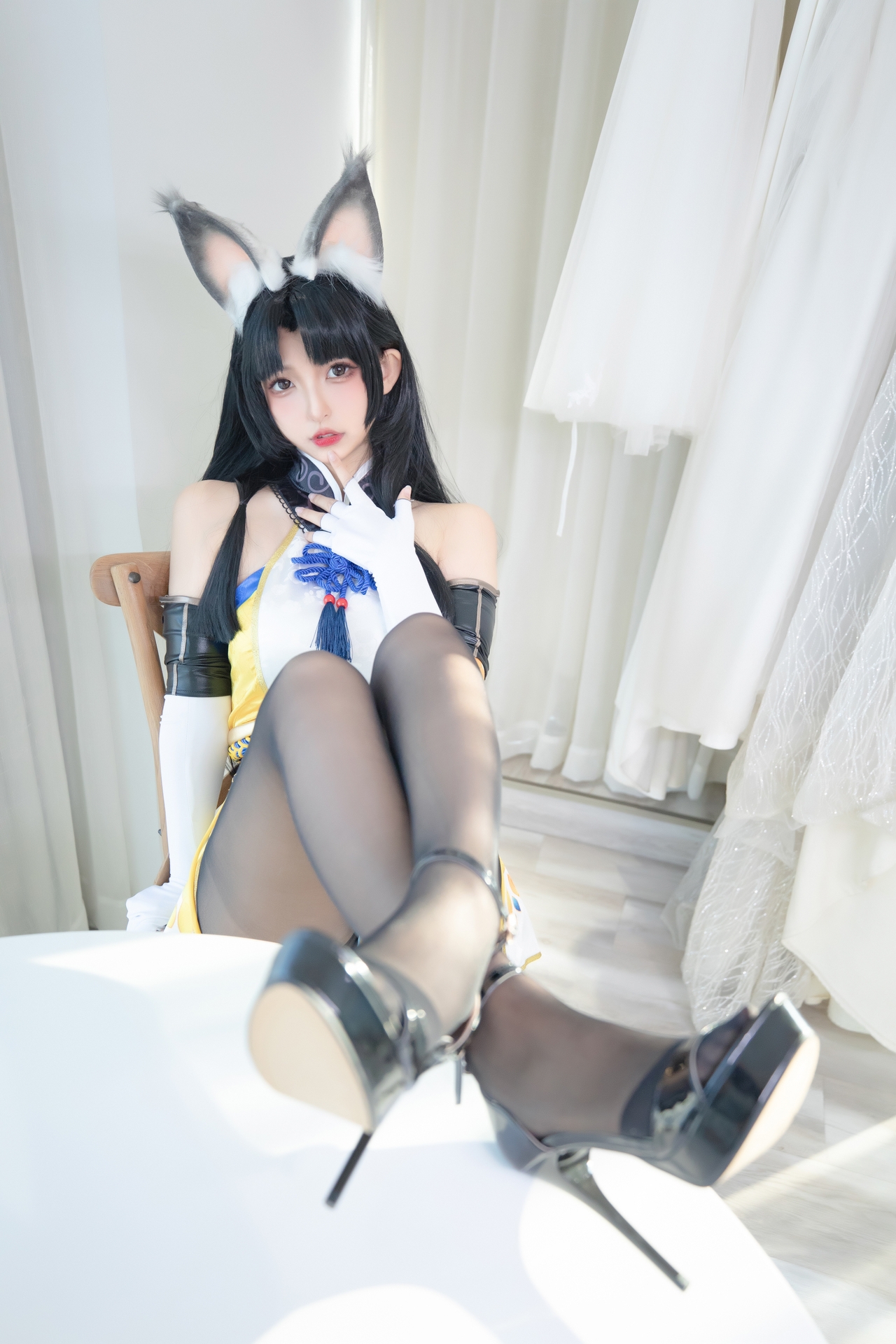 神楽坂真冬Cosplay永劫无间黑丝胡桃 妹子御宅花织唯美清新美少女图