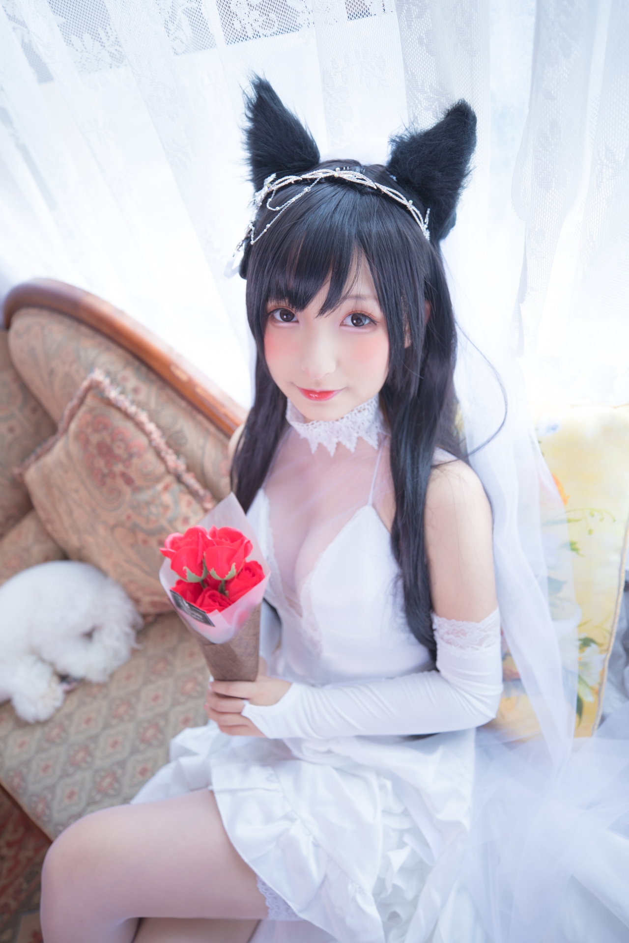 次元美少女神楽坂真冬极品Cosplay明日の花嫁写真 好看的纯欲可爱软萌系软妹子为你穿上类白色婚纱腿控白丝袜领域小仙女