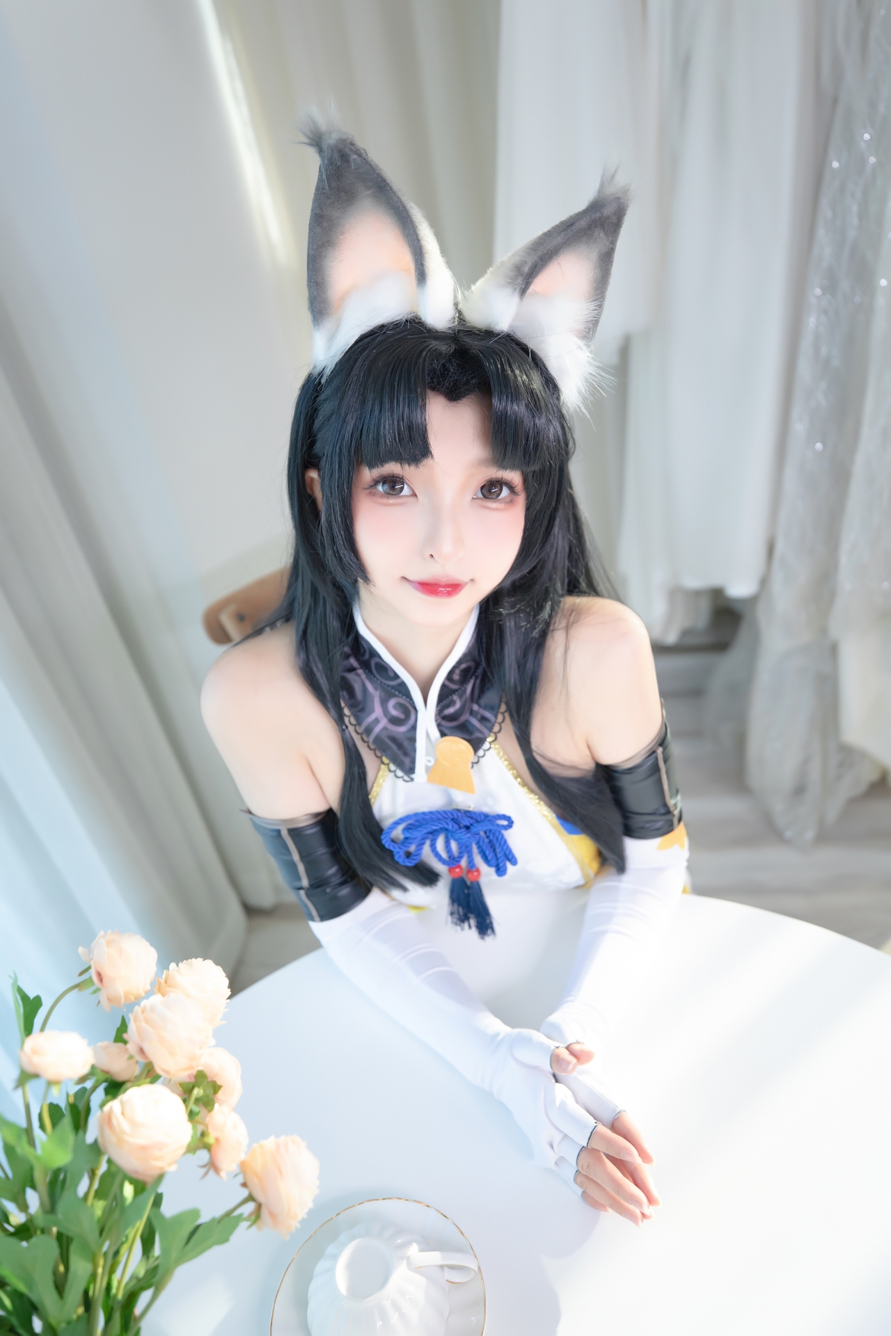 神楽坂真冬Cosplay永劫无间黑丝胡桃 妹子御宅花织唯美清新美少女图