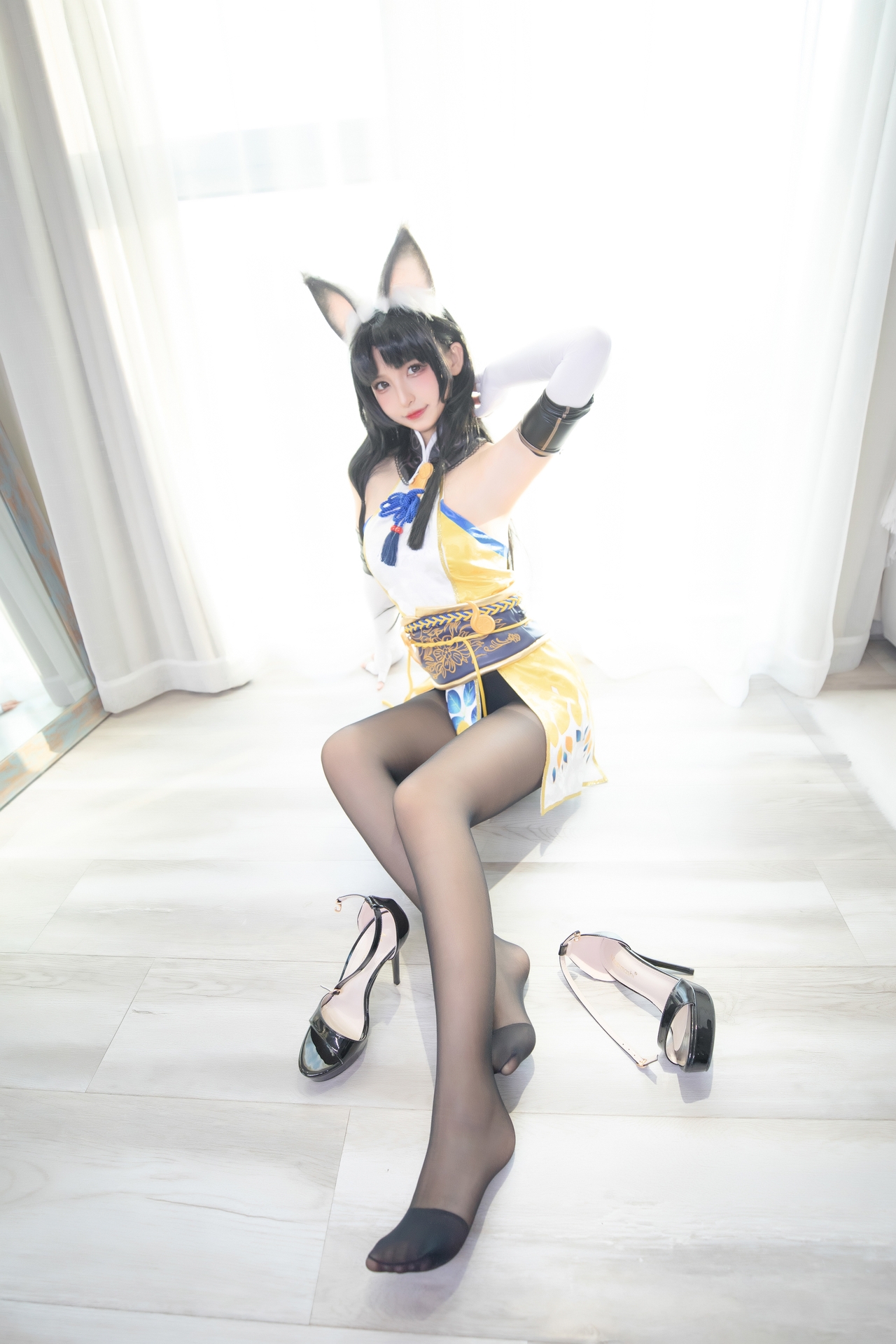 神楽坂真冬Cosplay永劫无间黑丝胡桃 妹子御宅花织唯美清新美少女图