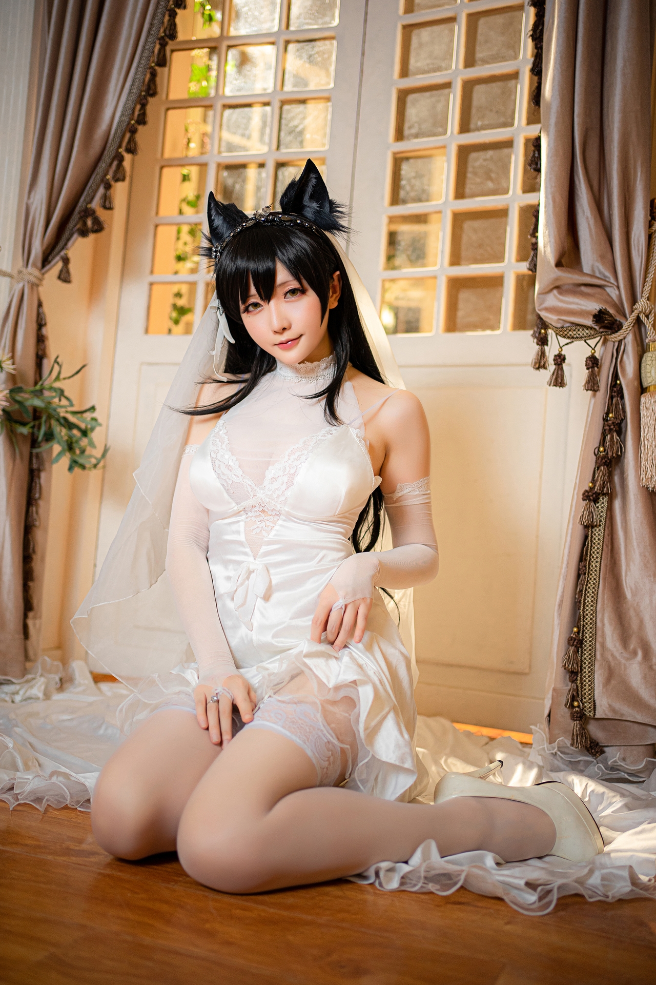 星之迟迟唯美清新美少女图 气质妹子爱宕婚纱Cosplay写真