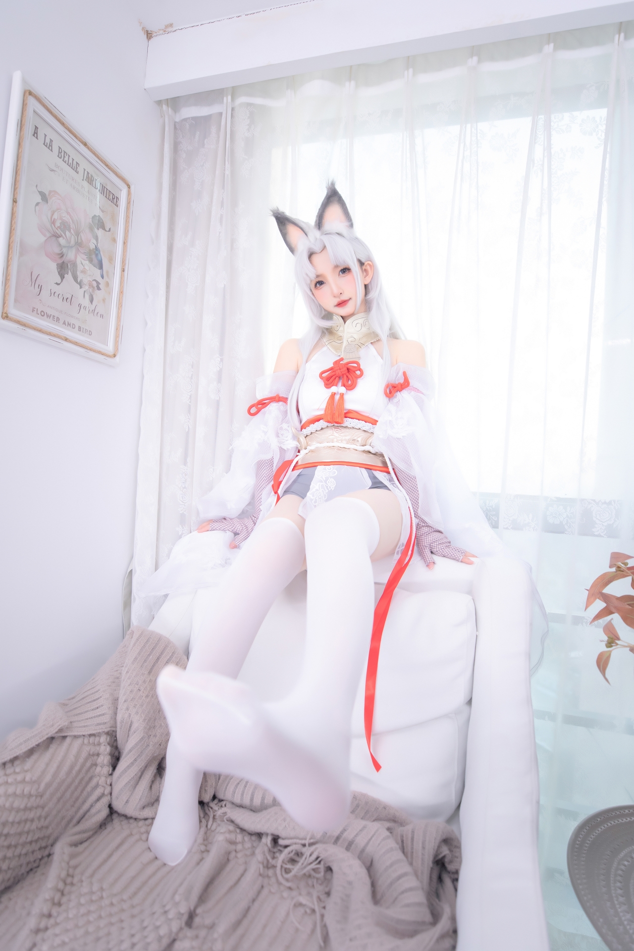 神楽坂真冬永劫无间Cosplay白丝胡桃 气质唯美妹子御宅罗梦胡桃美女图片照