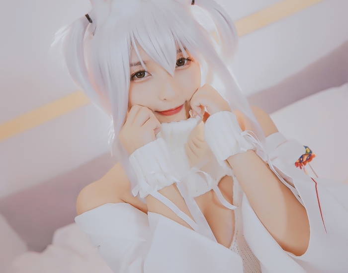 次元少女神楽坂真冬危険な耳兔娘Cosplay系列写真 好看的纯欲可爱软萌系软妹子白丝袜美腿小仙女