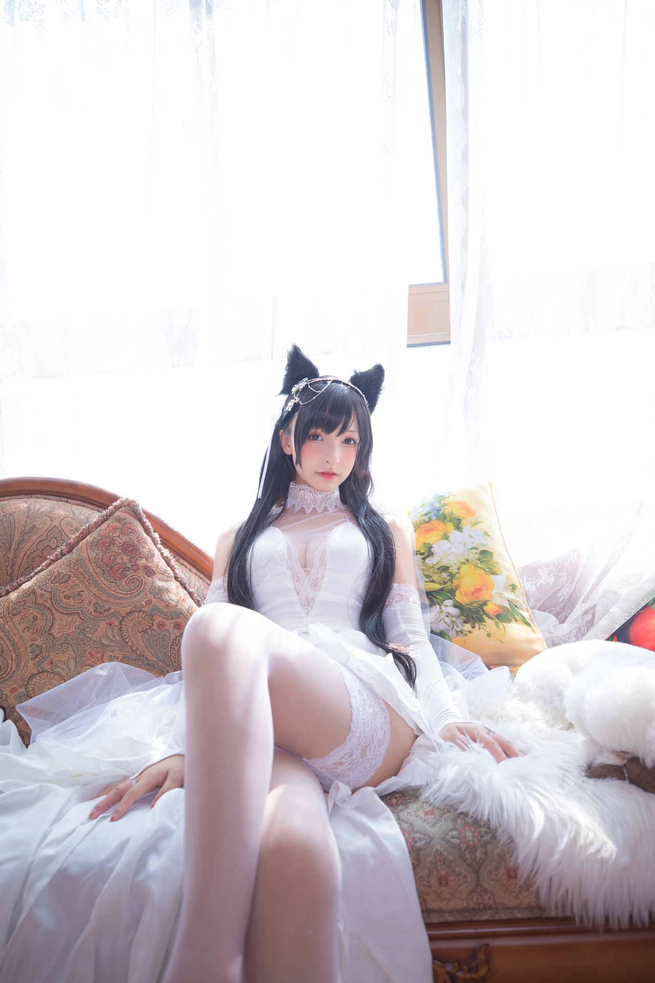 次元美少女神楽坂真冬极品Cosplay明日の花嫁写真 好看的纯欲可爱软萌系软妹子为你穿上类白色婚纱腿控白丝袜领域小仙女