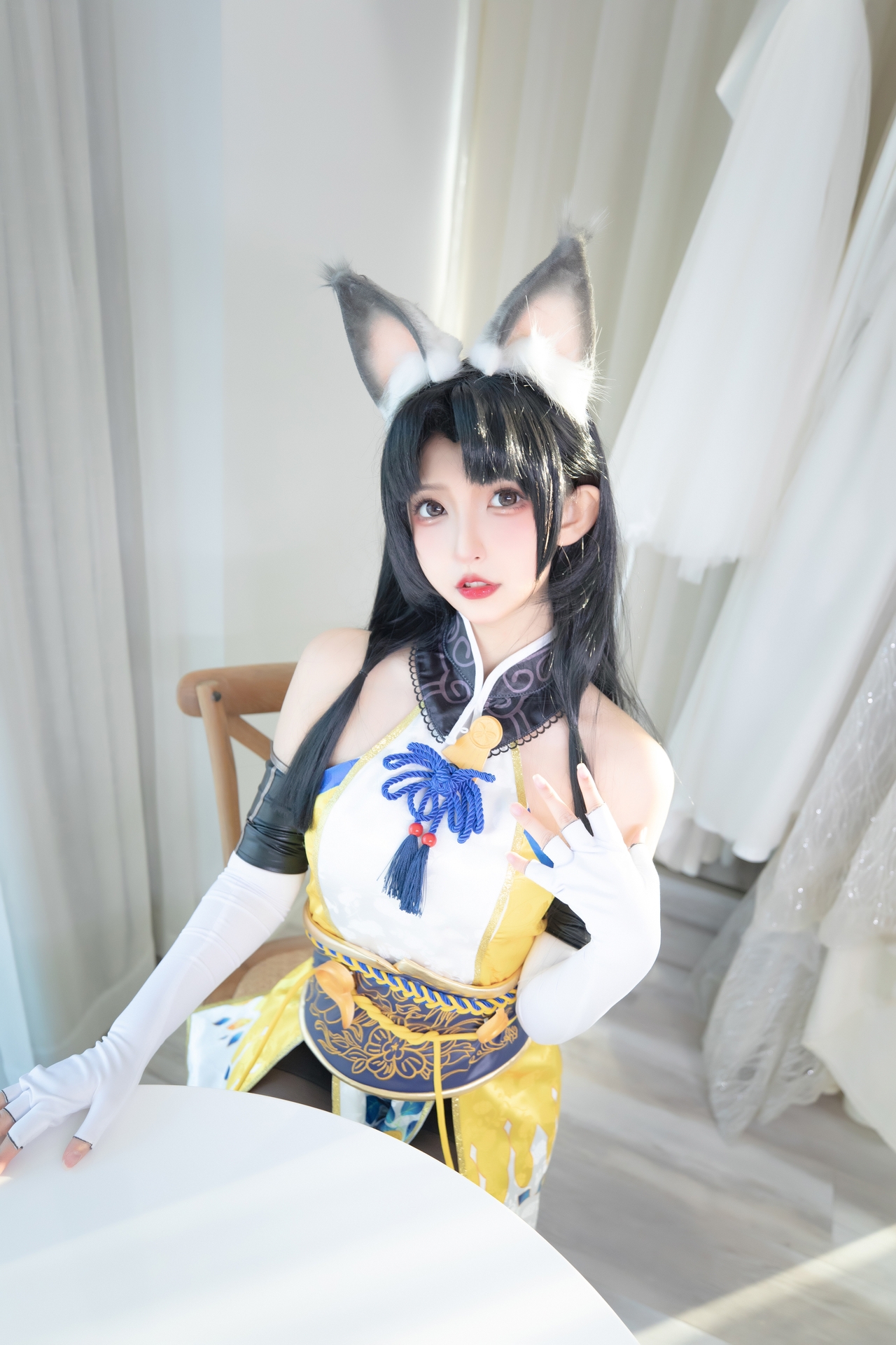 神楽坂真冬Cosplay永劫无间黑丝胡桃 妹子御宅花织唯美清新美少女图