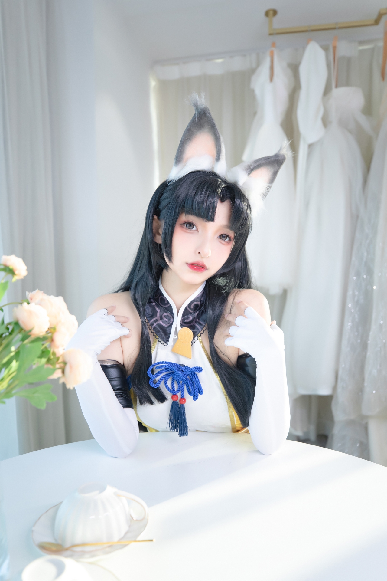 神楽坂真冬Cosplay永劫无间黑丝胡桃 妹子御宅花织唯美清新美少女图