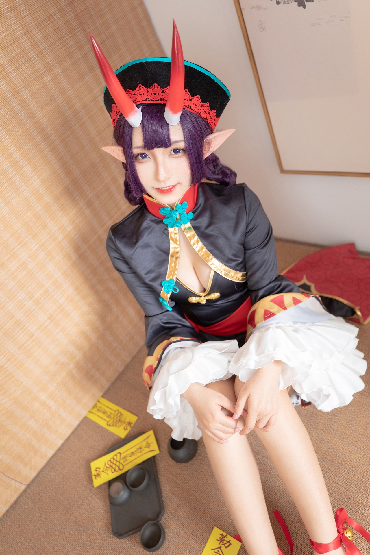 神楽坂真冬美少女果実の酒気果脚酒吞Cosplay 好看的可爱软萌系软妹子僵尸超短裙修长大白腿一符定你心