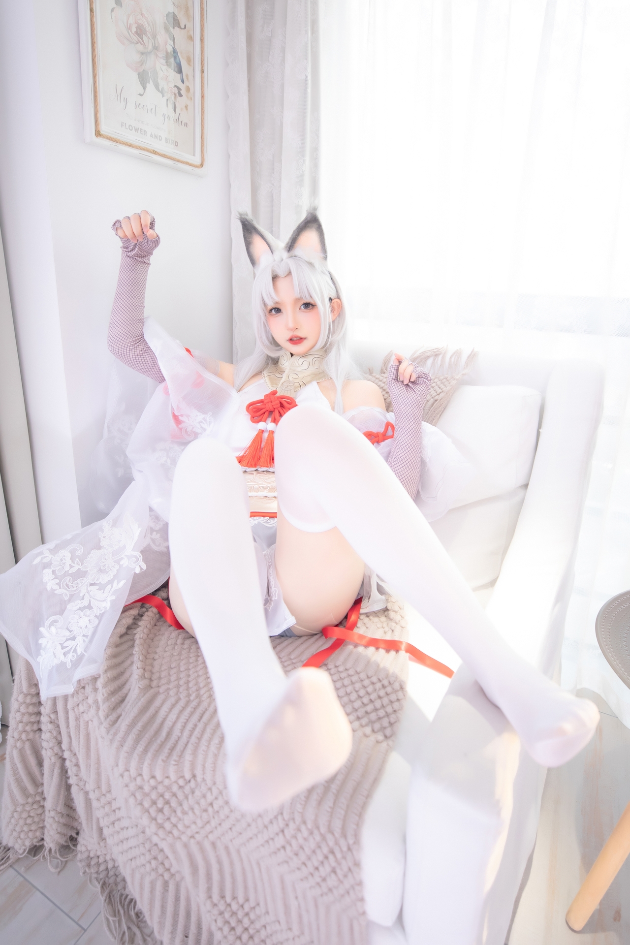 神楽坂真冬永劫无间Cosplay白丝胡桃 气质唯美妹子御宅罗梦胡桃美女图片照