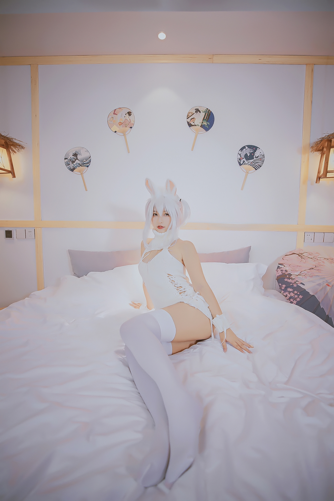 次元少女神楽坂真冬危険な耳兔娘Cosplay系列写真 好看的纯欲可爱软萌系软妹子白丝袜美腿小仙女