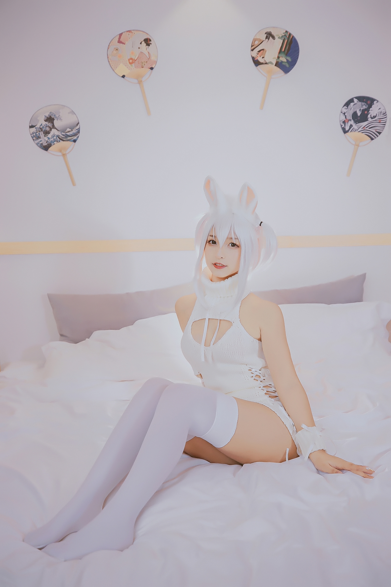 次元少女神楽坂真冬危険な耳兔娘Cosplay系列写真 好看的纯欲可爱软萌系软妹子白丝袜美腿小仙女