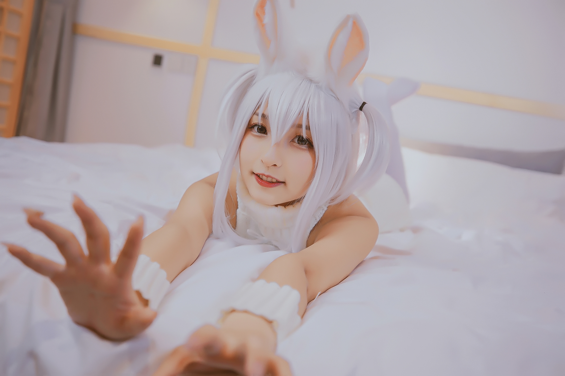 次元少女神楽坂真冬危険な耳兔娘Cosplay系列写真 好看的纯欲可爱软萌系软妹子白丝袜美腿小仙女