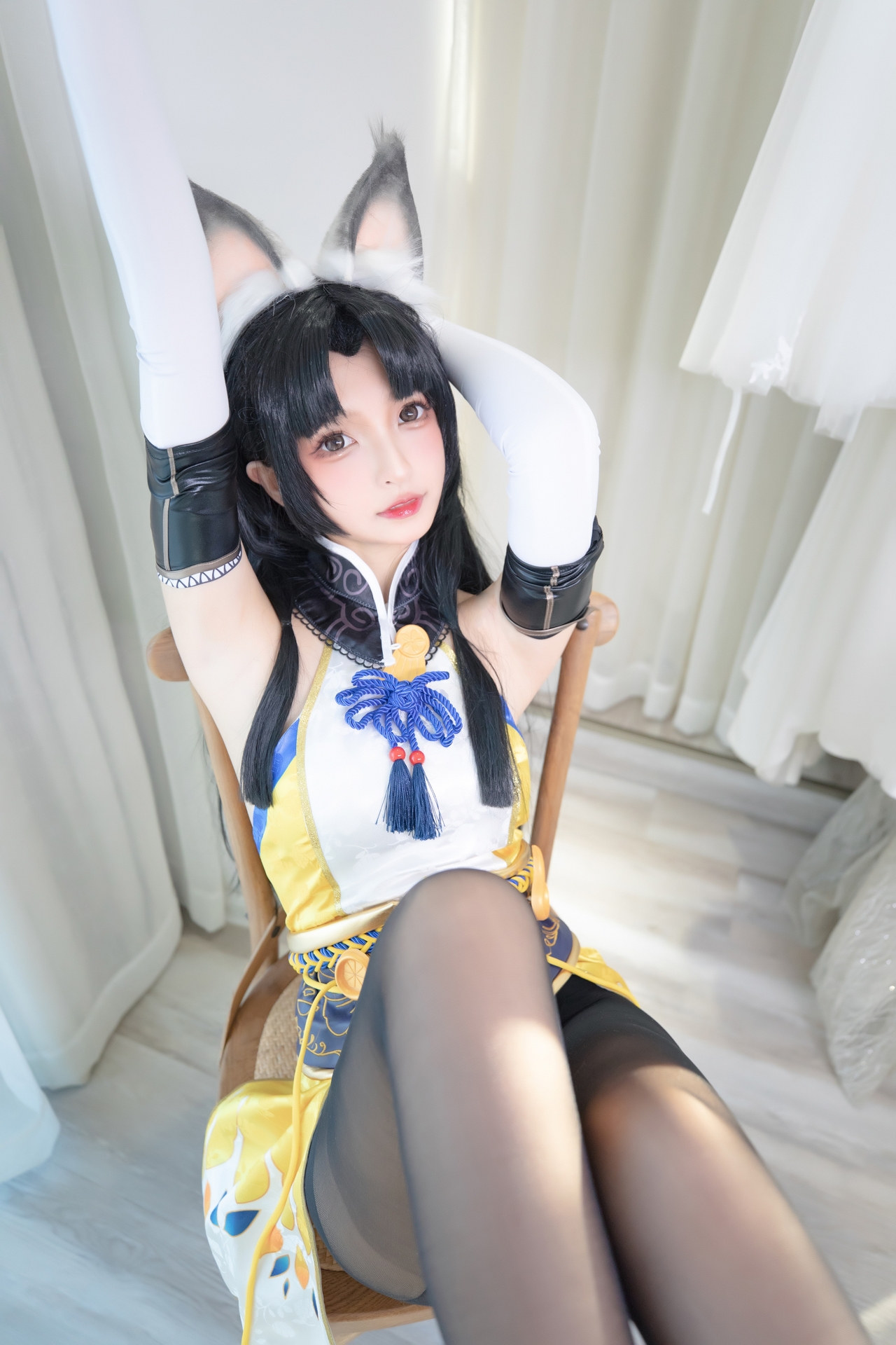 神楽坂真冬Cosplay永劫无间黑丝胡桃 妹子御宅花织唯美清新美少女图