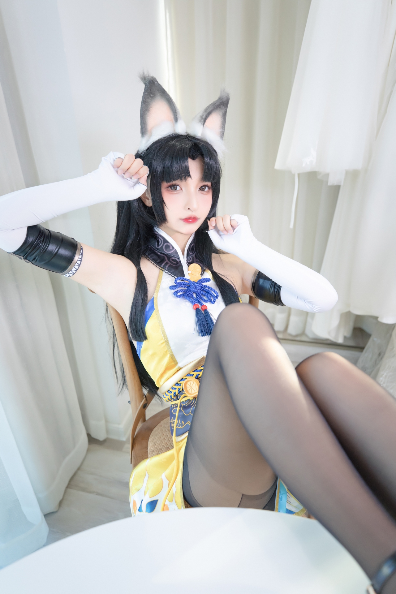 神楽坂真冬Cosplay永劫无间黑丝胡桃 妹子御宅花织唯美清新美少女图