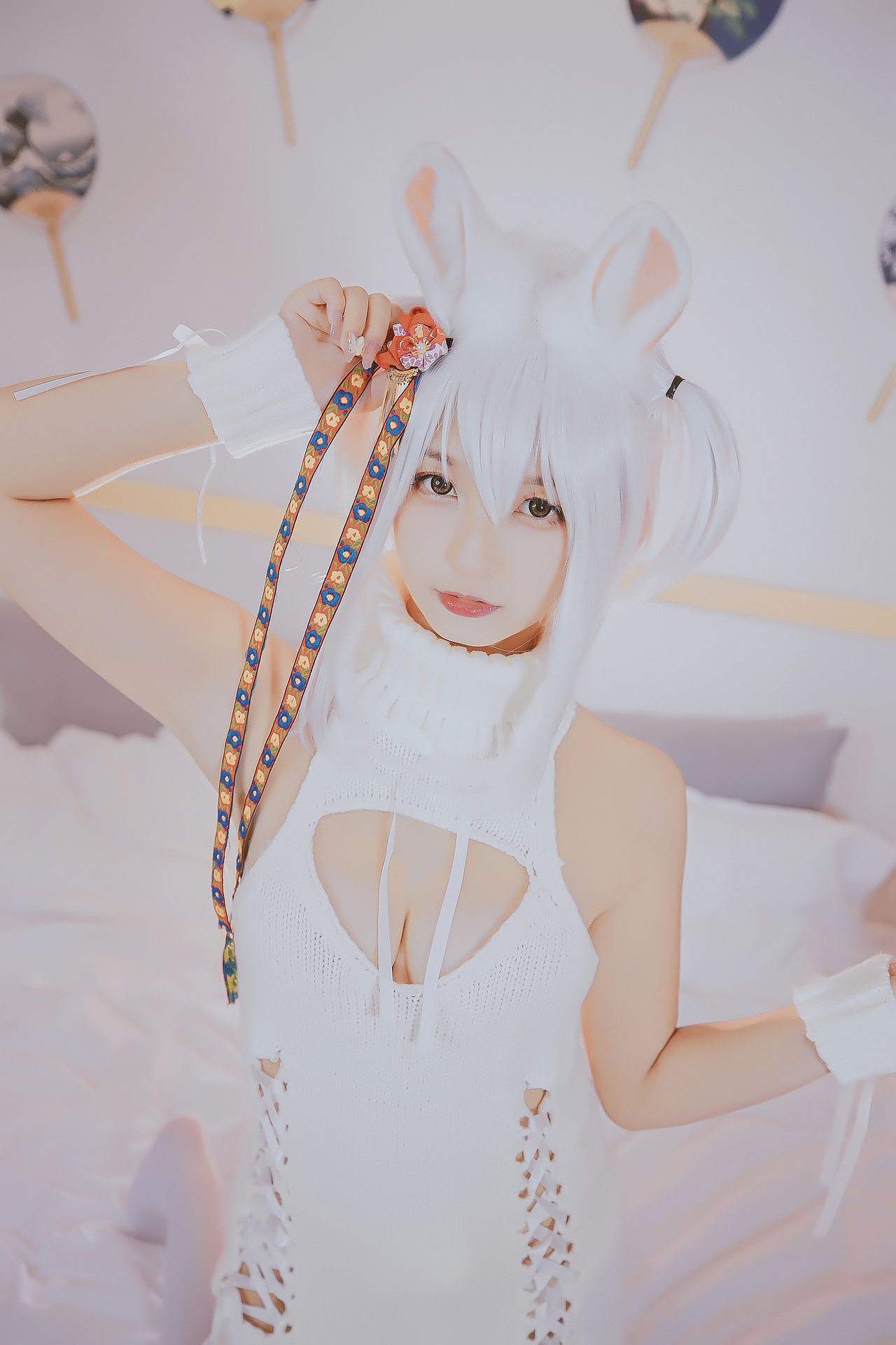 次元少女神楽坂真冬危険な耳兔娘Cosplay系列写真 好看的纯欲可爱软萌系软妹子白丝袜美腿小仙女