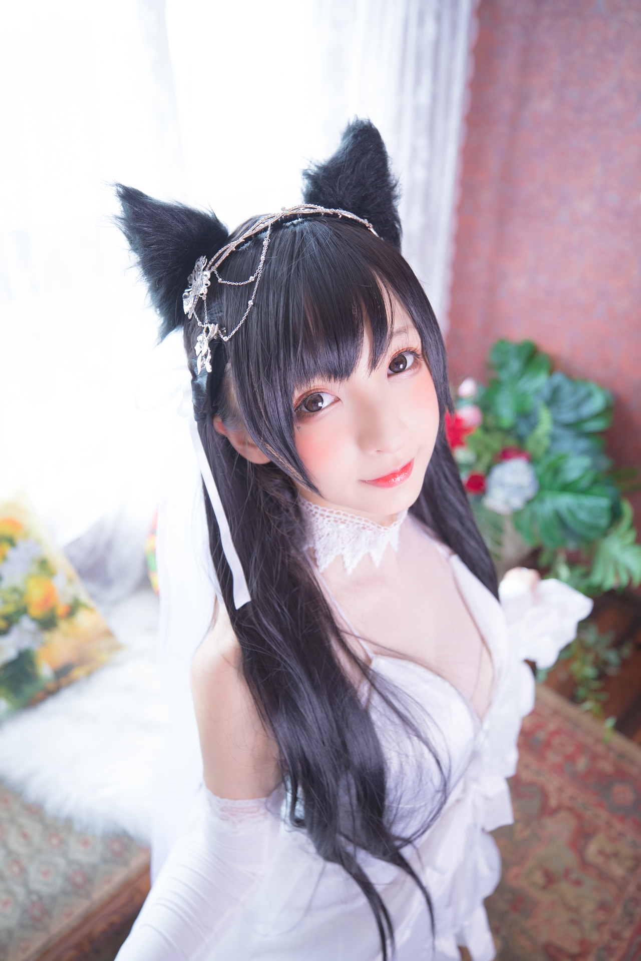 次元美少女神楽坂真冬极品Cosplay明日の花嫁写真 好看的纯欲可爱软萌系软妹子为你穿上类白色婚纱腿控白丝袜领域小仙女