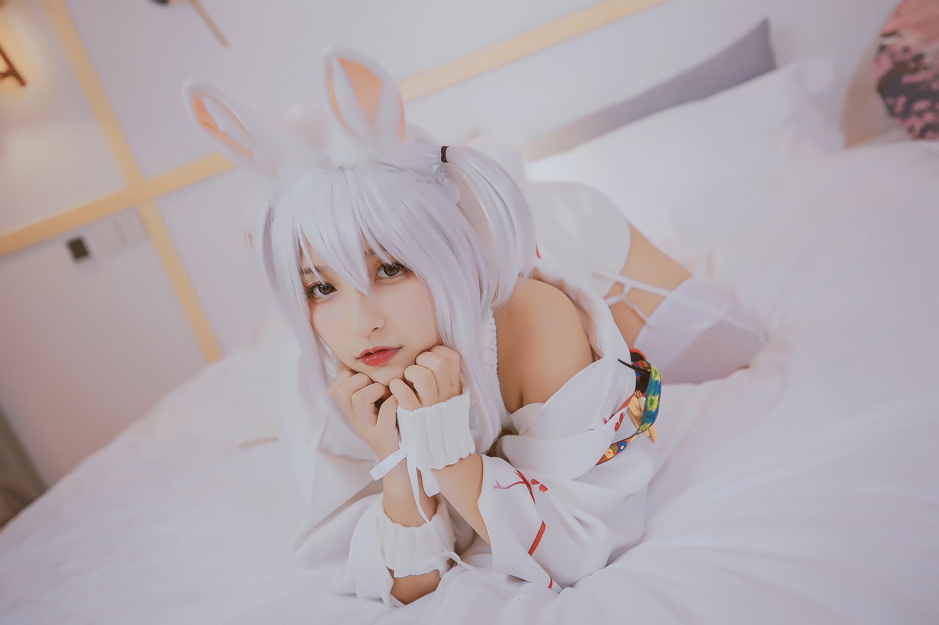 次元少女神楽坂真冬危険な耳兔娘Cosplay系列写真 好看的纯欲可爱软萌系软妹子白丝袜美腿小仙女