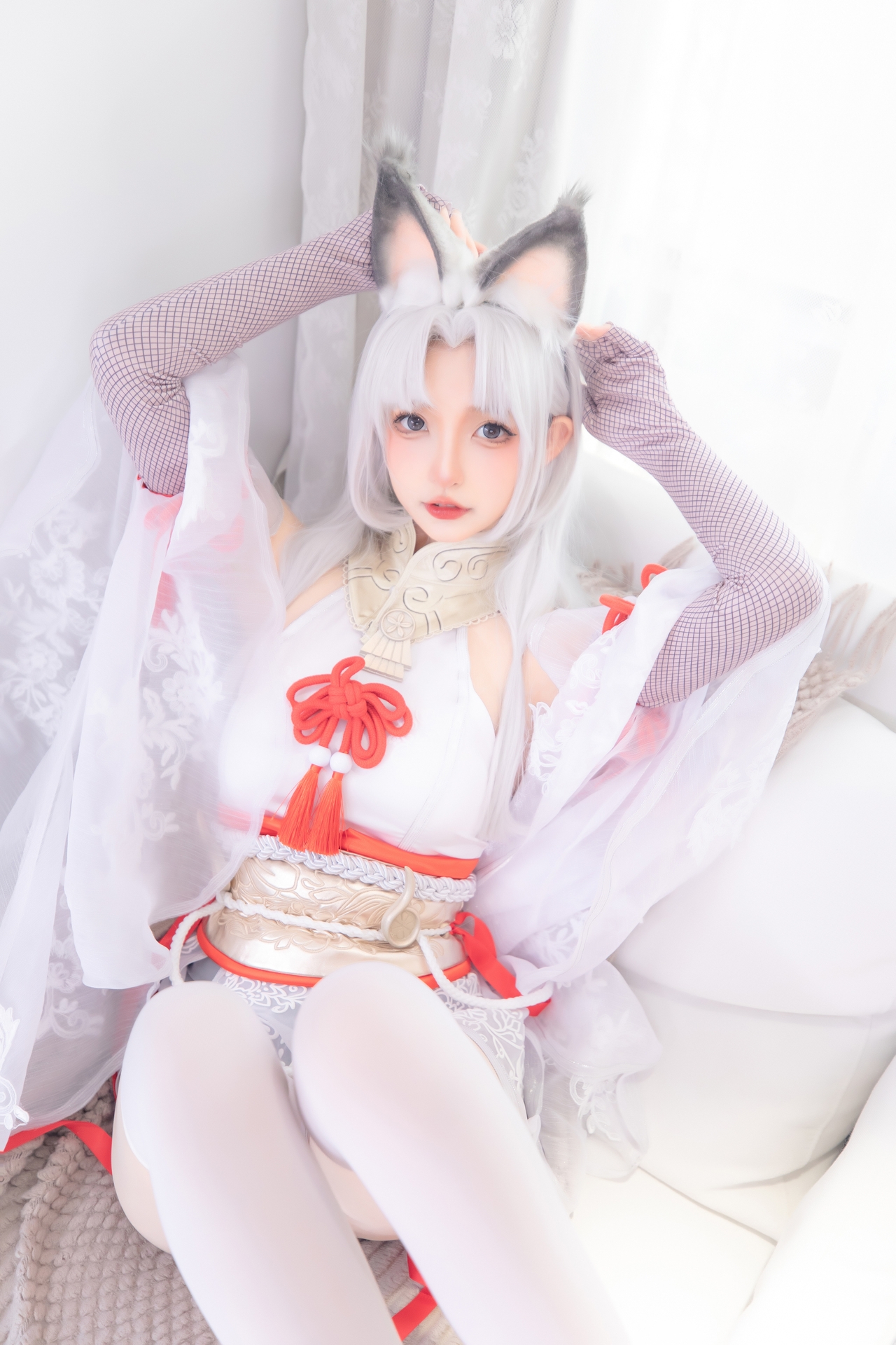 神楽坂真冬永劫无间Cosplay白丝胡桃 气质唯美妹子御宅罗梦胡桃美女图片照