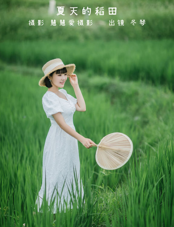 夏天的稻田 小清新 养眼 精美 女生 夏天