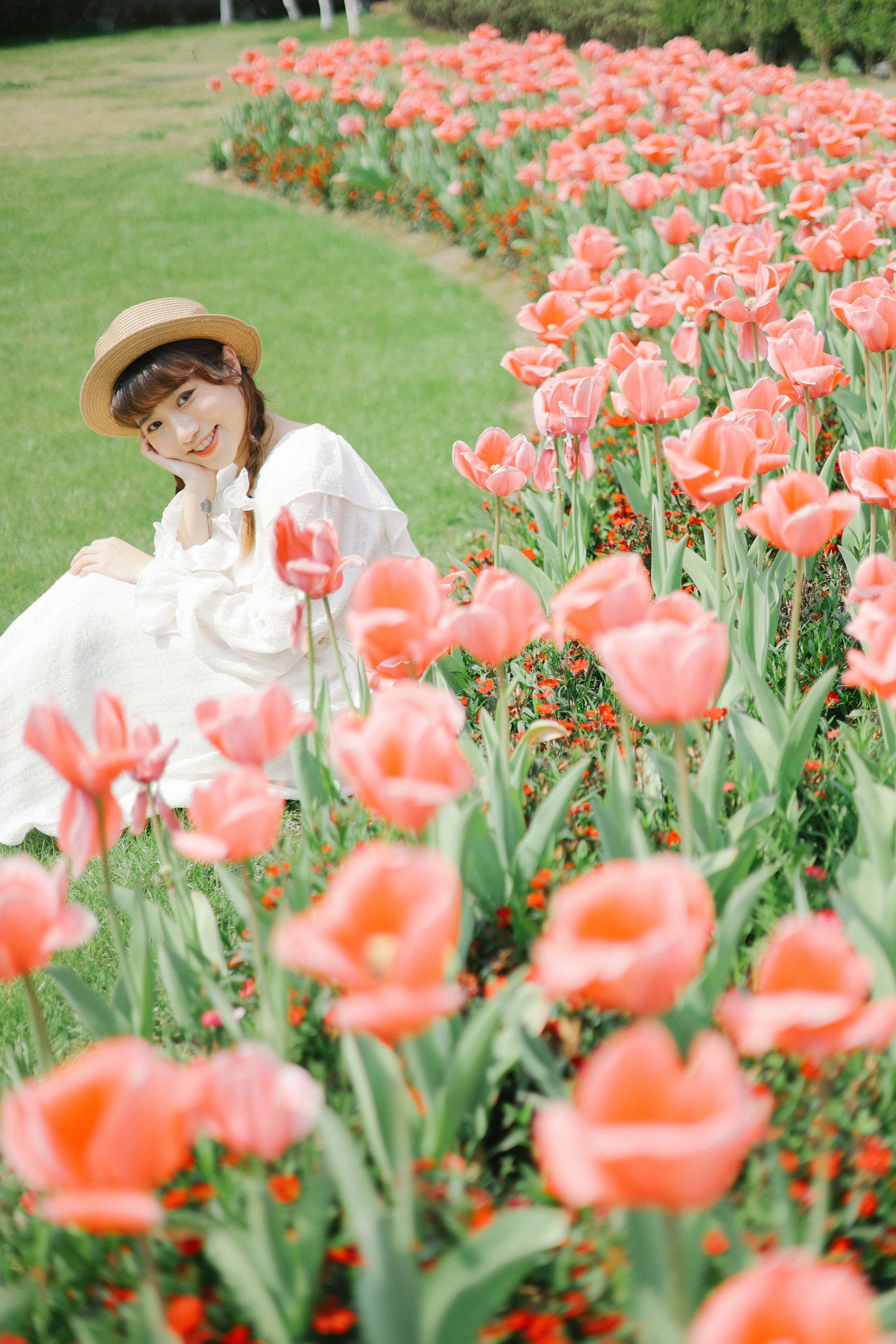 郁金香花开 小清新 日系 少女 花 漂亮 精美