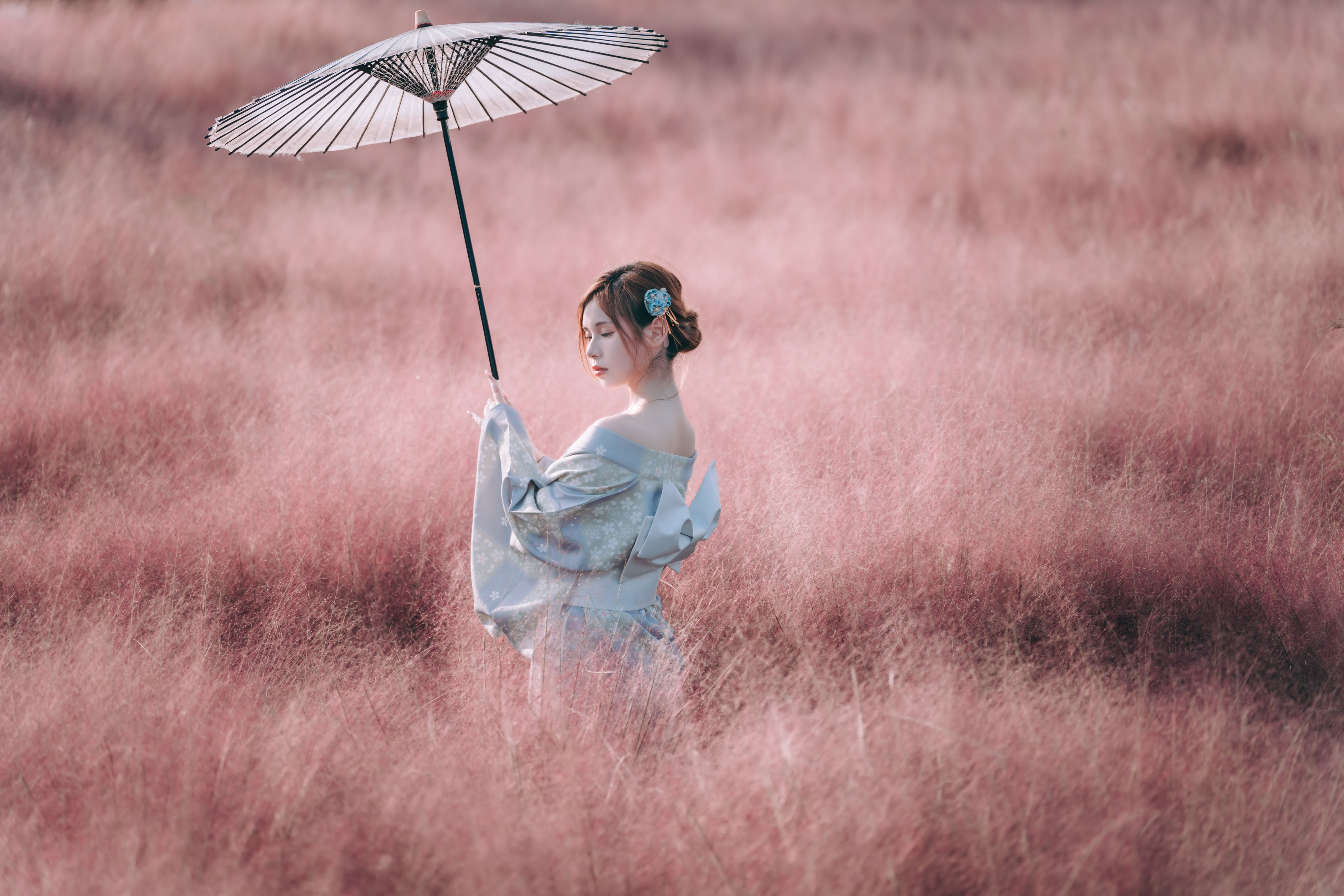 秋日限定的粉 精美 日式和风 日系 模特 人像 少女 秋天