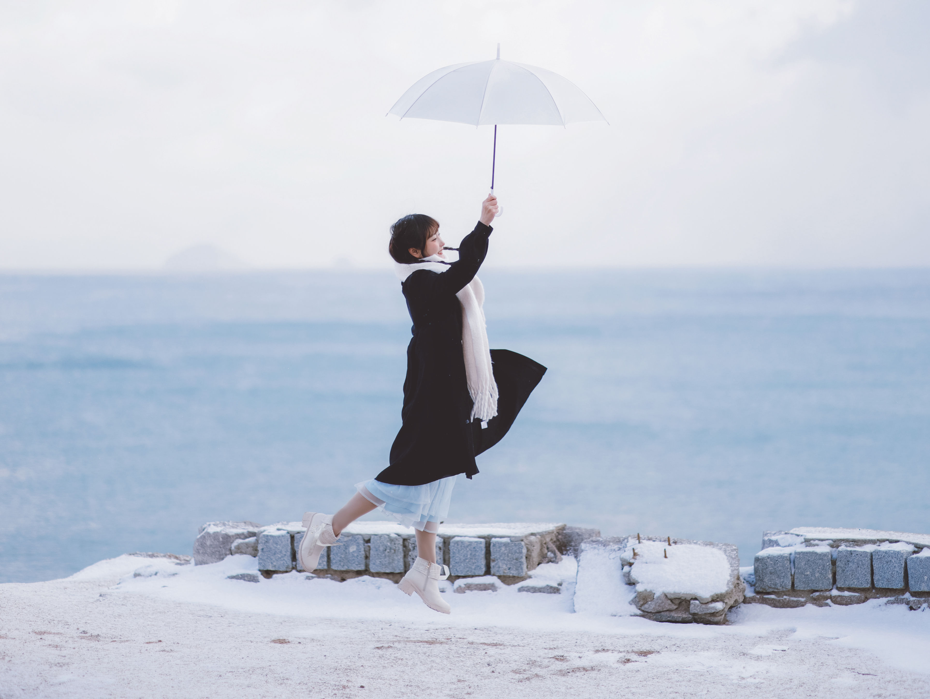 下雪天 雪景 冬天 女生 治愈系 青春 日系