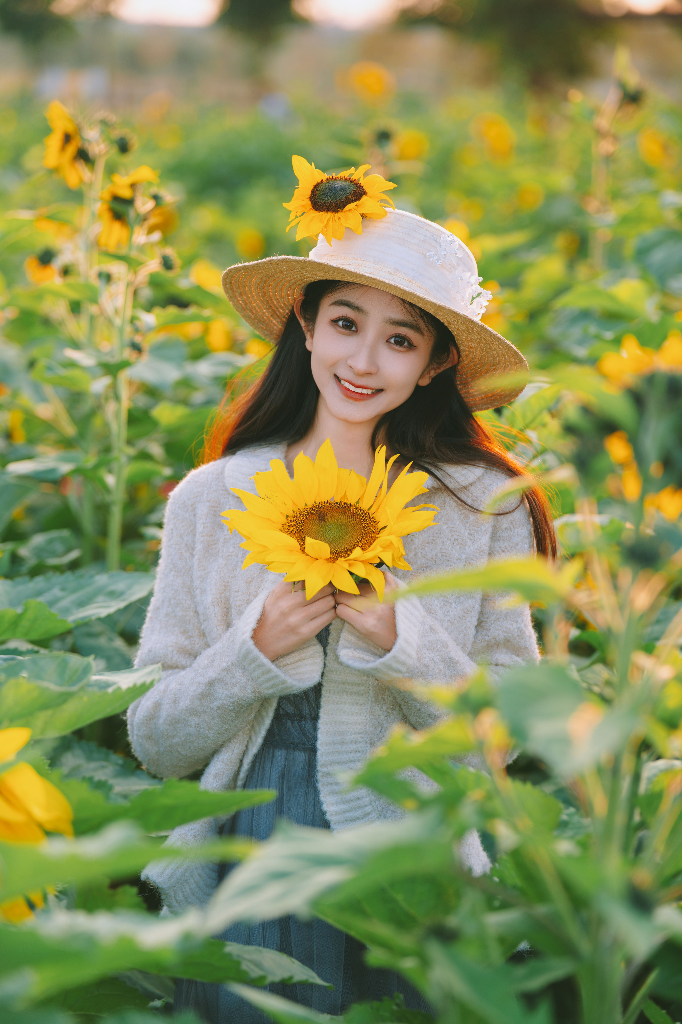 向日葵少女 小清新 养眼 向日葵 少女