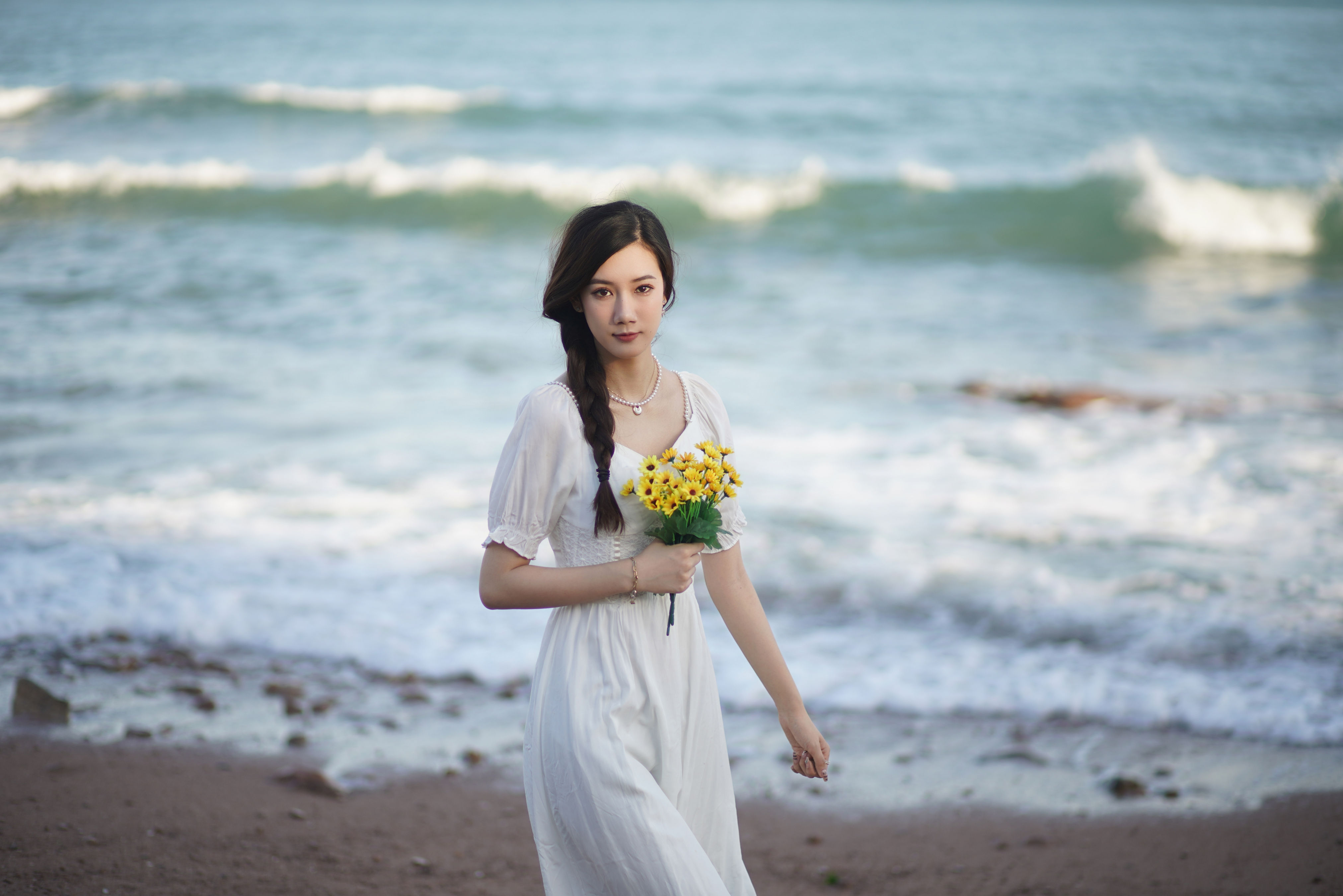 面朝大海 模特 写真集 少女 海边美女