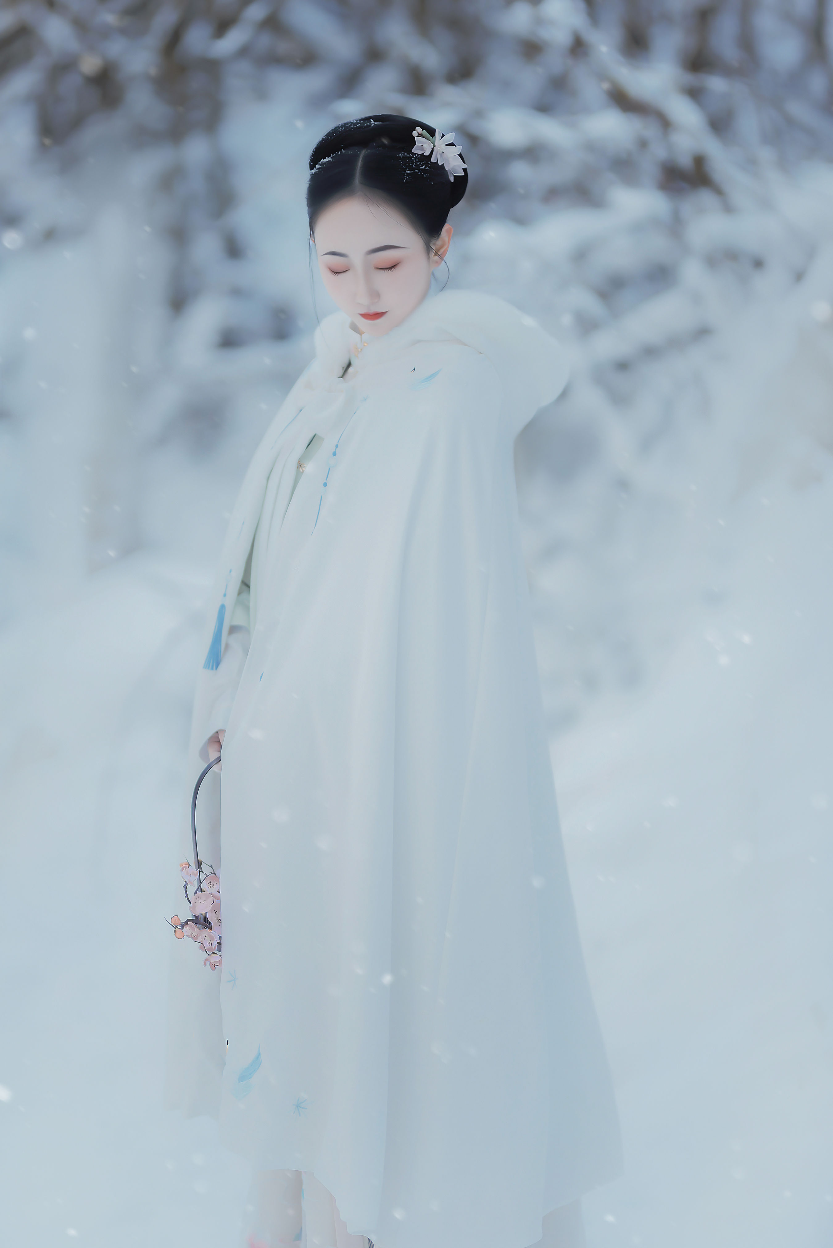 寒酥 唯美 意境 中国风 漂亮 艺术 优美 仙气 古风 雪景 秋天 小仙女