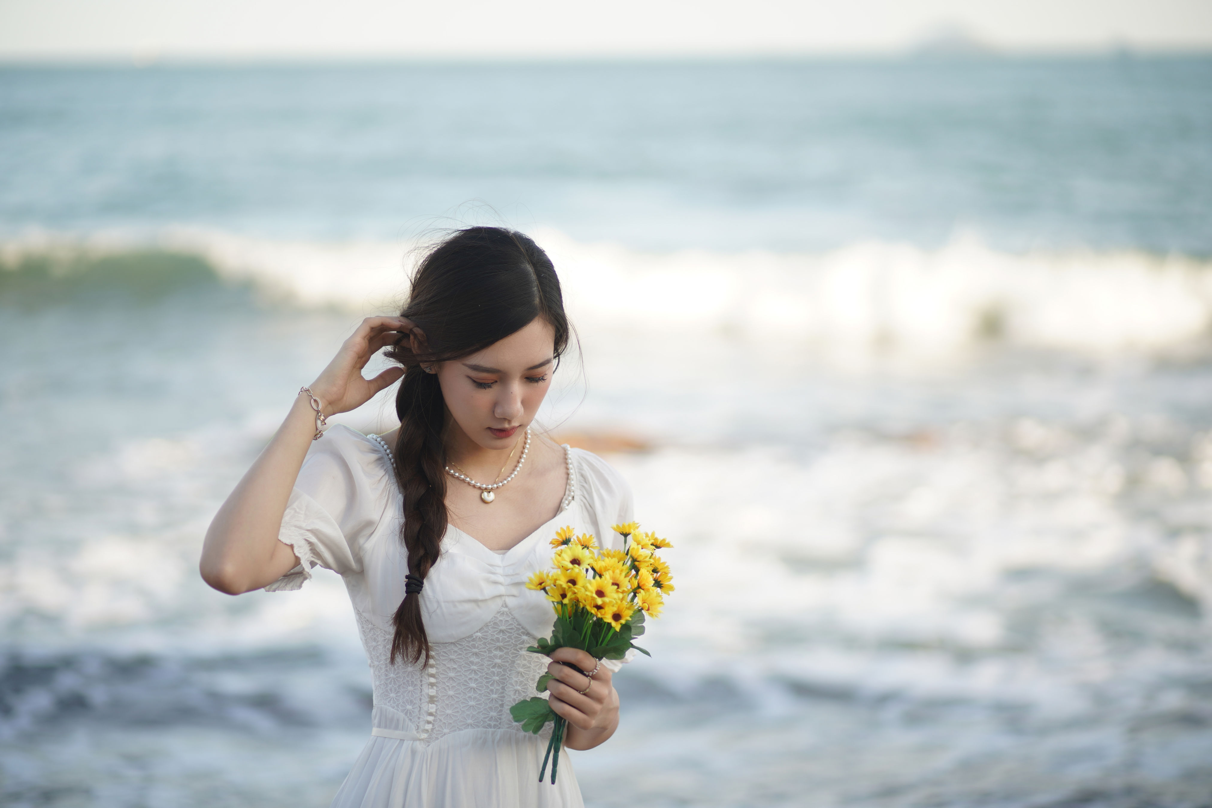 面朝大海 模特 写真集 少女 海边美女