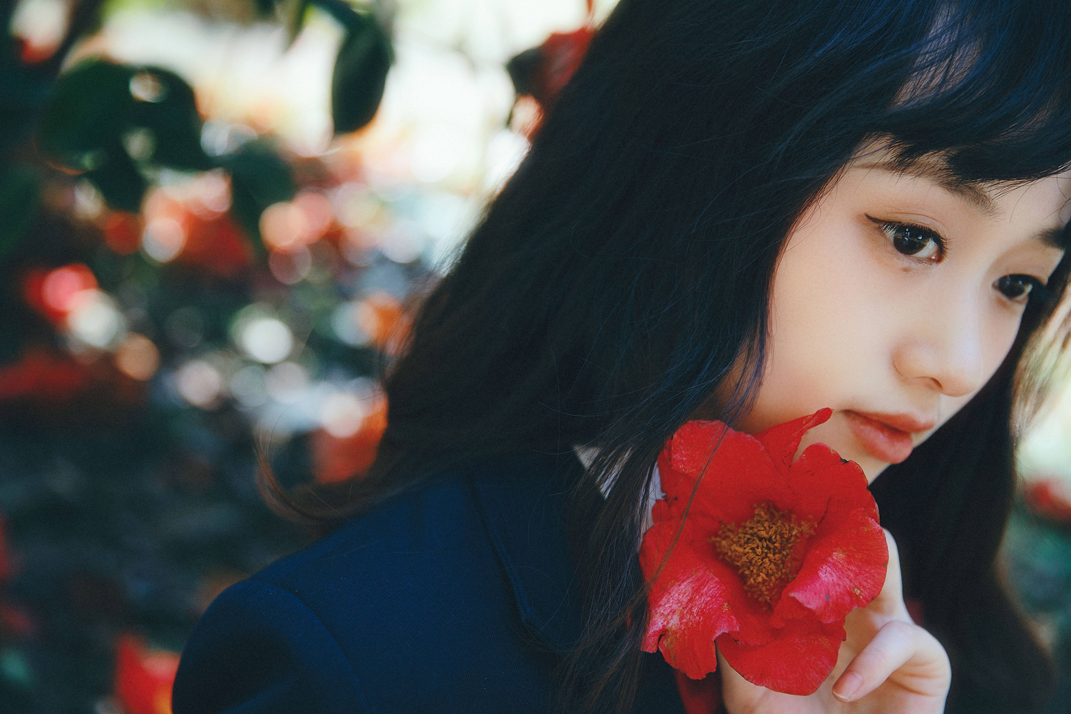 山茶花又开 JK 女生 花 青春 治愈系