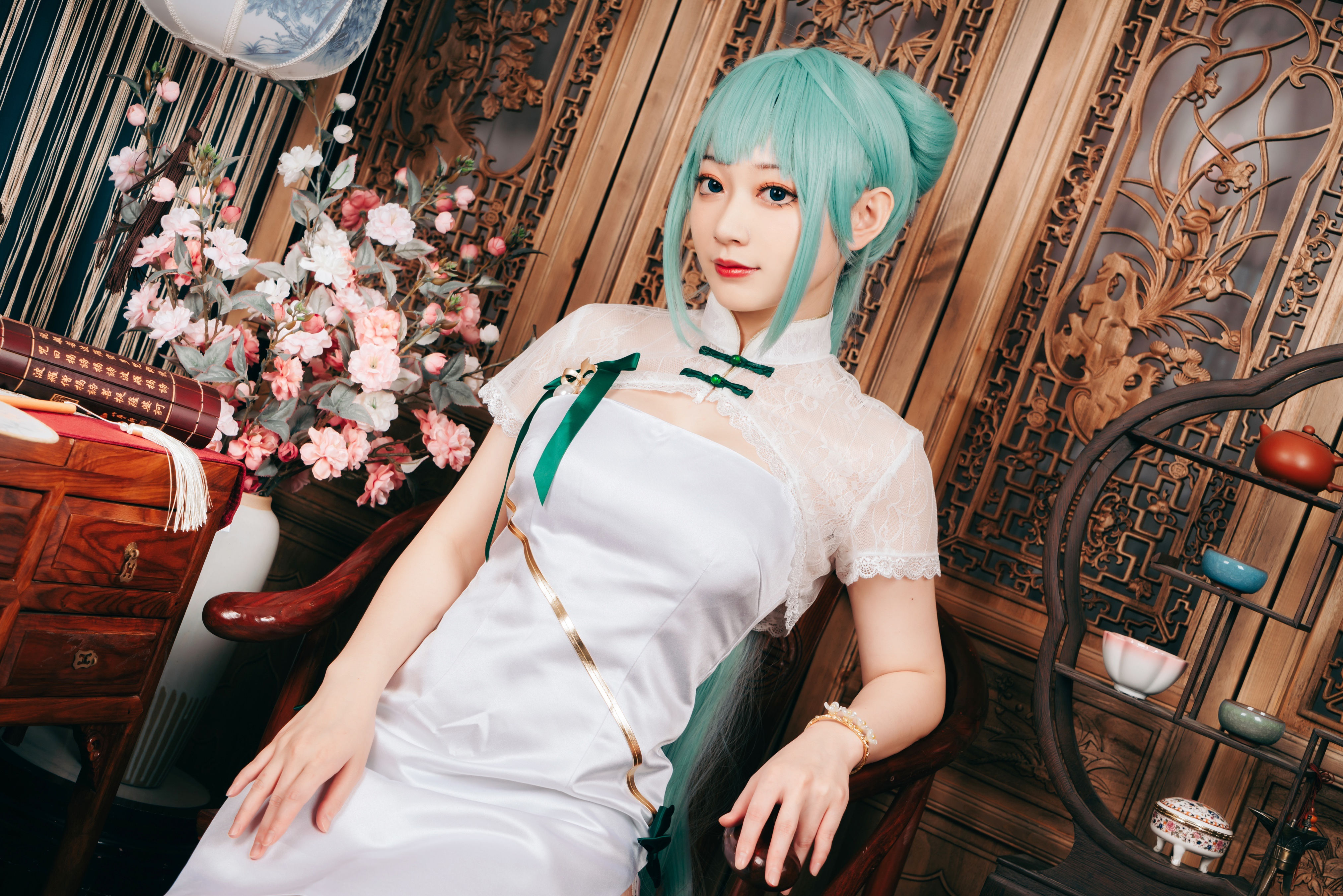 初音旗袍 二次元 旗袍 Cosplay 性感 制服