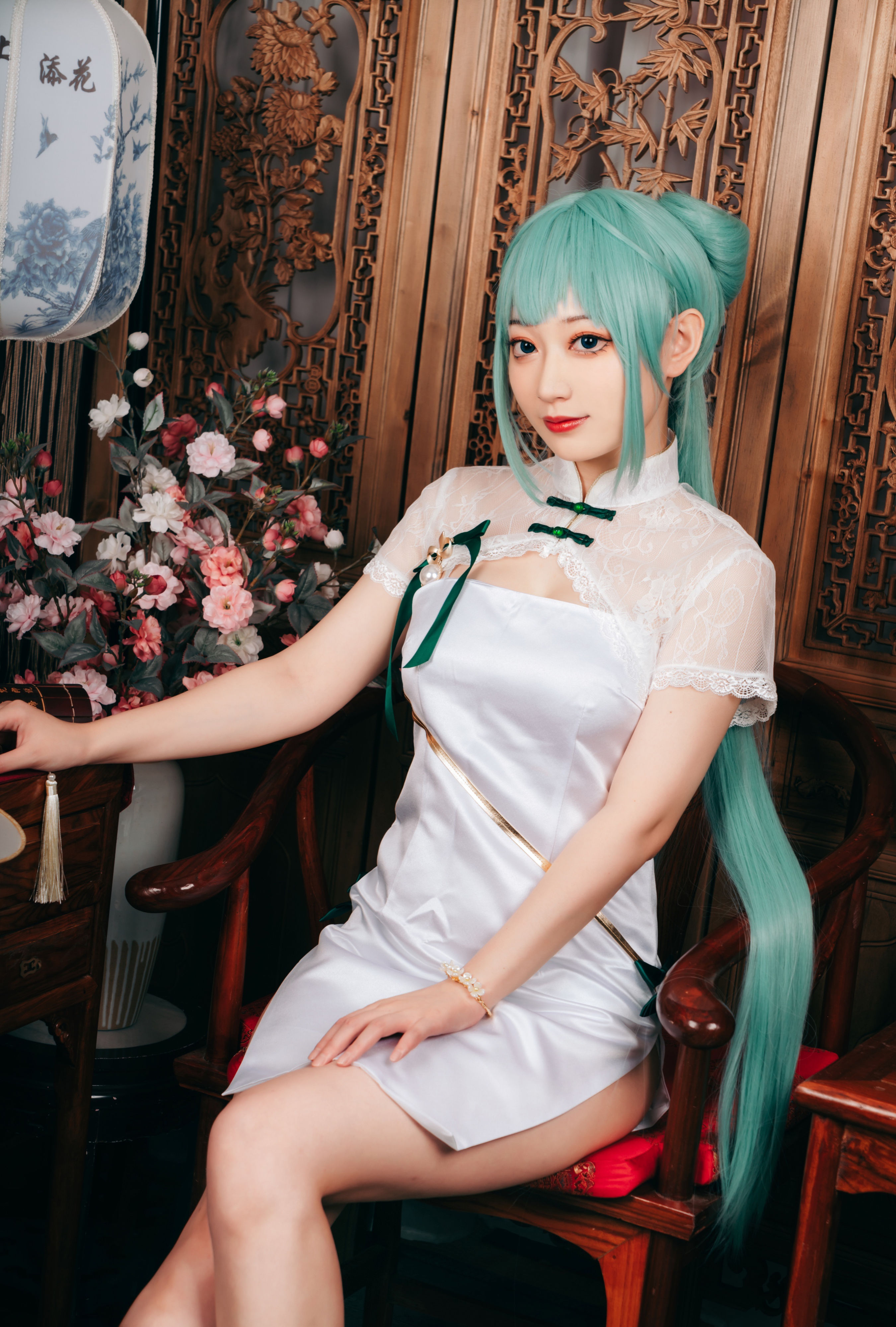 初音旗袍 二次元 旗袍 Cosplay 性感 制服