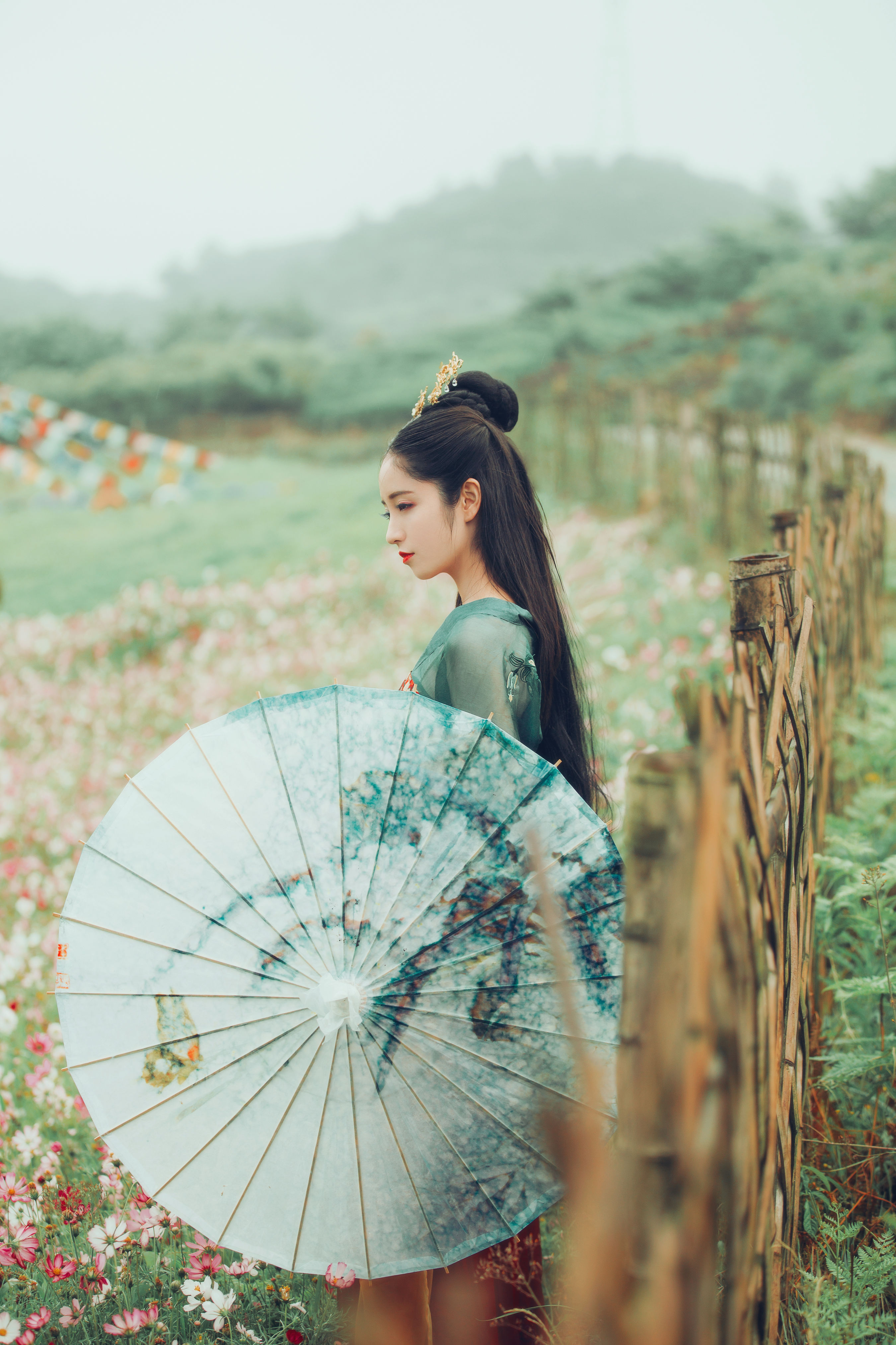 花语 汉服 少女 花 美图 绝色 小清新 古风