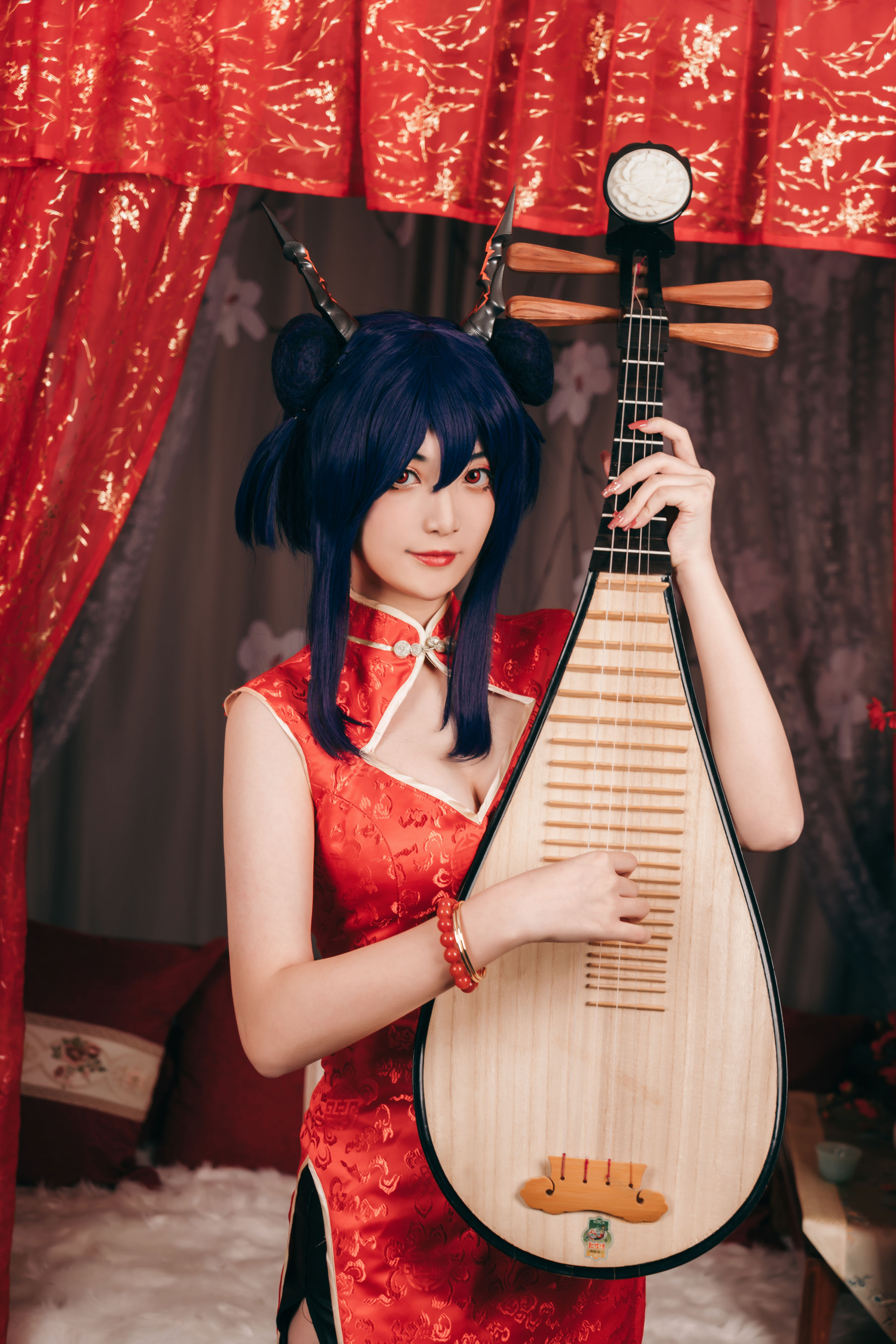 陈的红色旗袍 Cosplay 二次元 旗袍 写真 红色 美少女