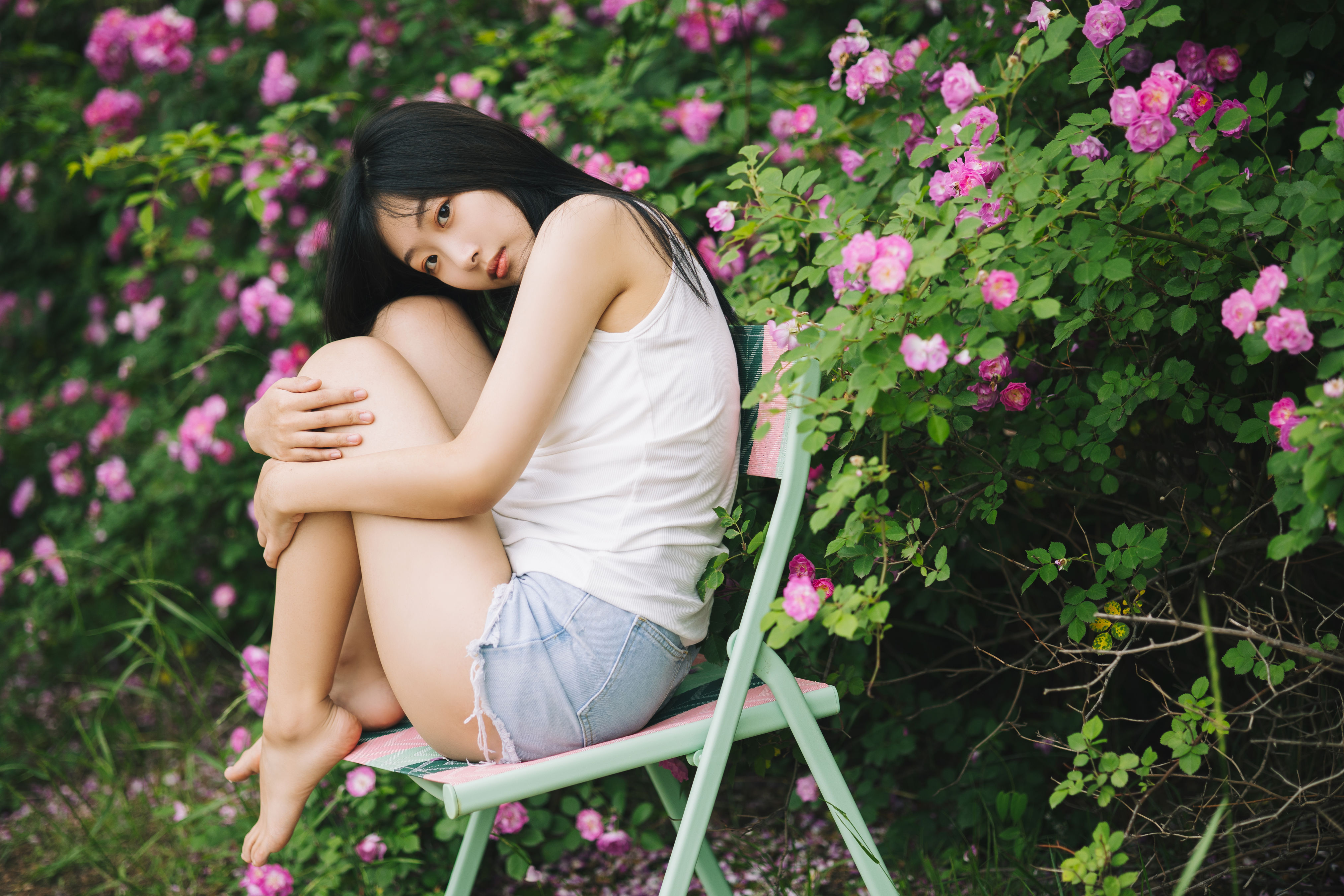 少女阴天花 少女 花 小清新 写真 女神 养眼 精美 漂亮