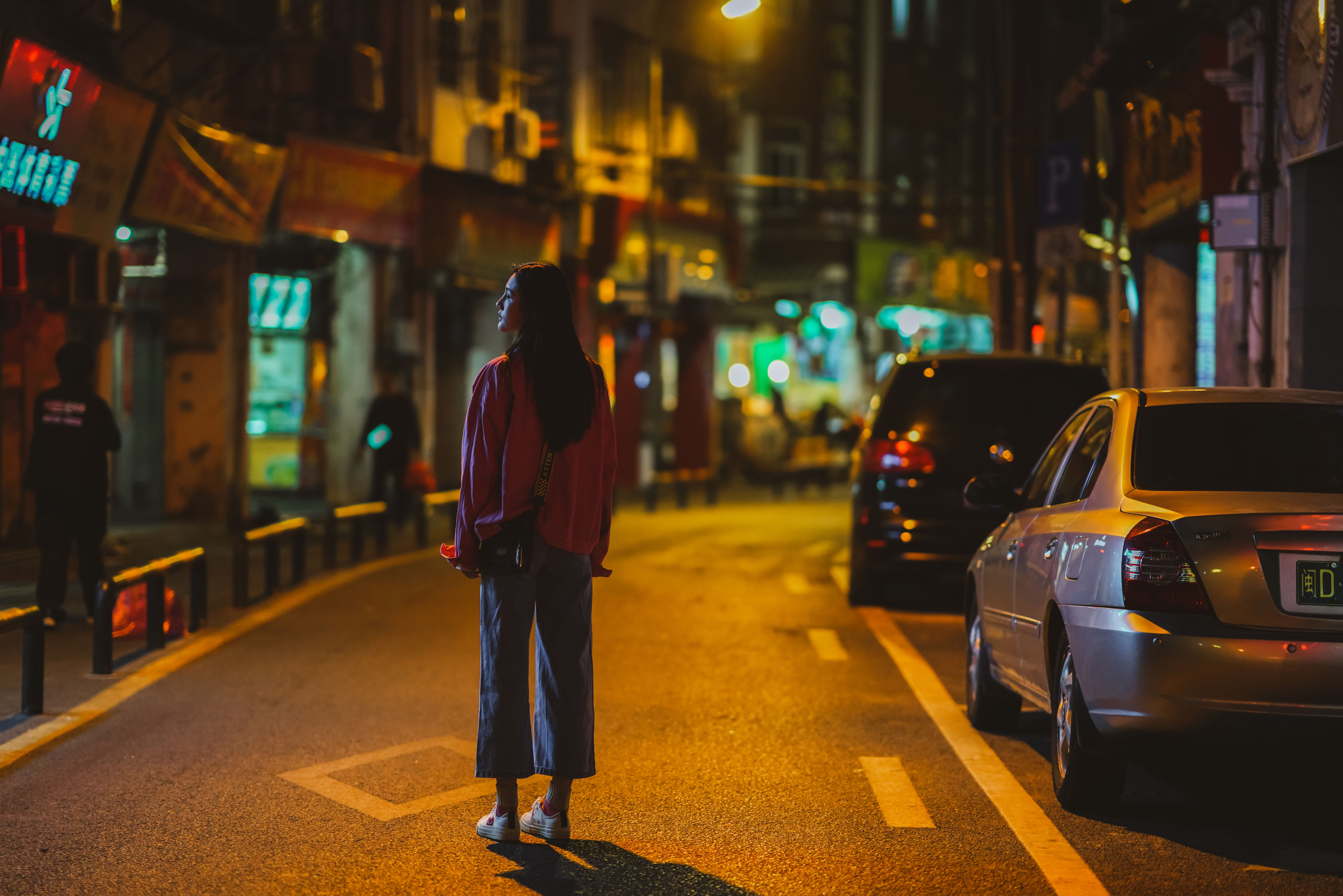 记忆里的分叉路口 街拍 女神 美女 写真 夜景人像