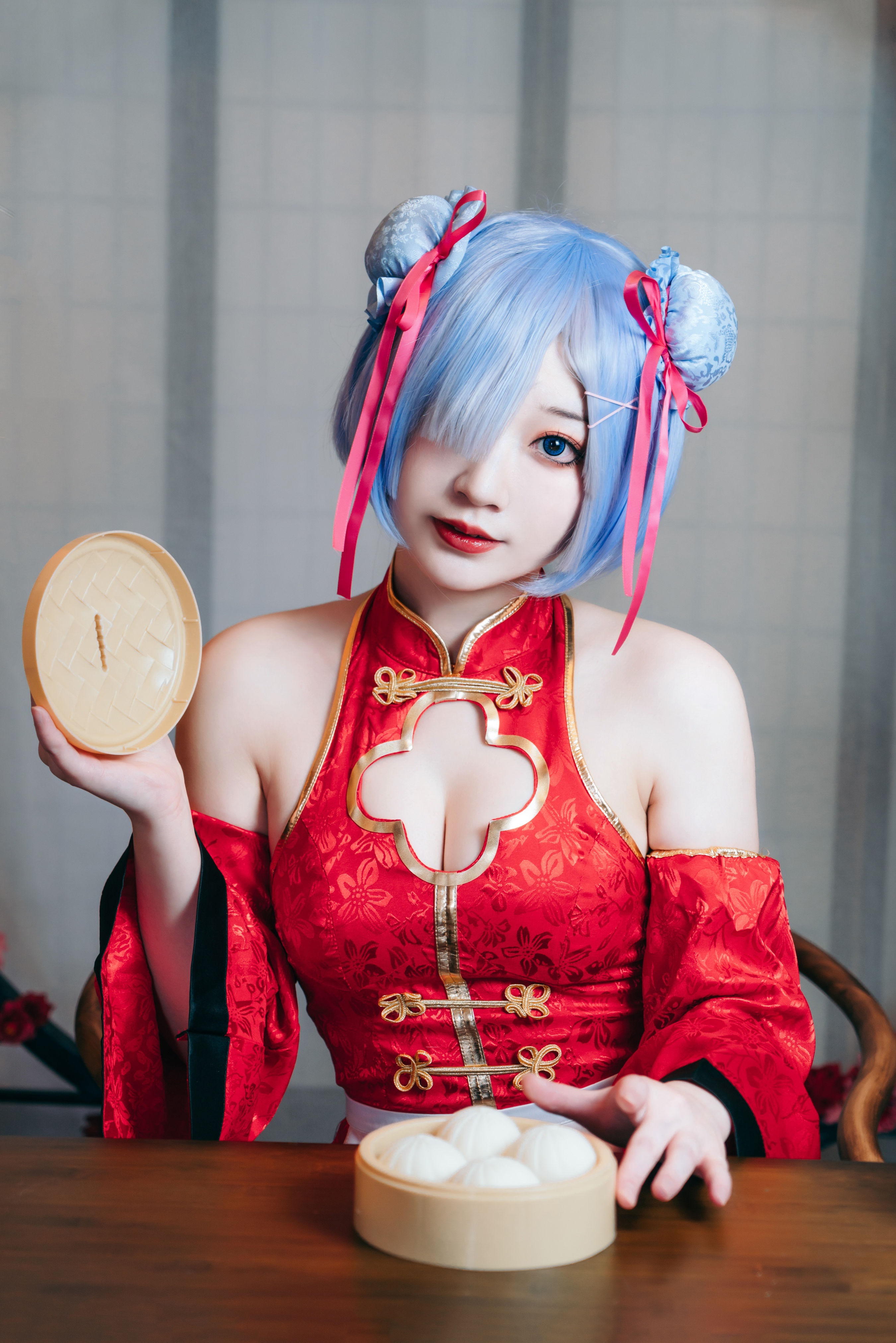 蕾姆中国风女仆 Cosplay 二次元 女仆 制服 福利 中国风 旗袍