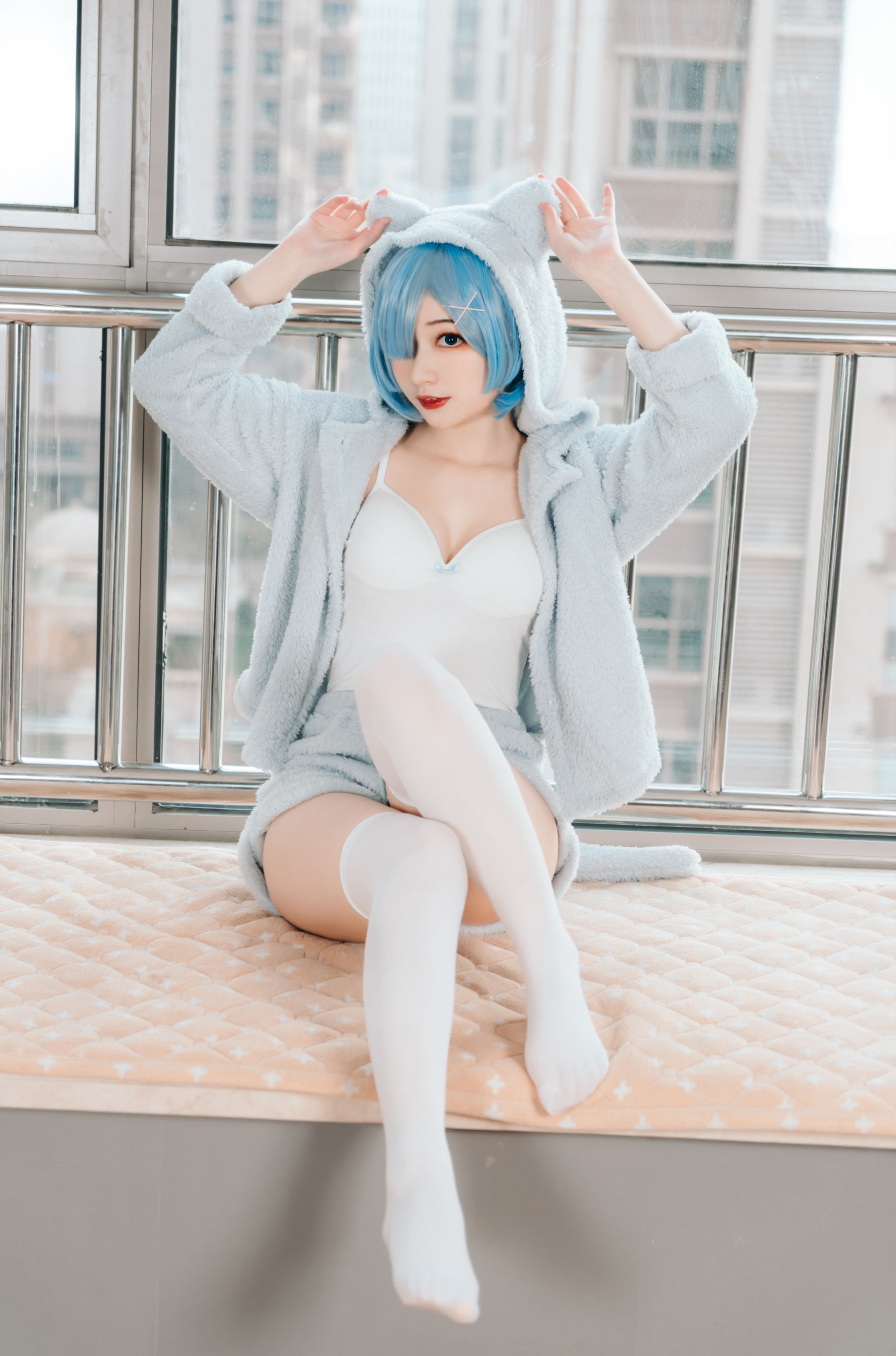 蕾姆睡衣 Cosplay 二次元 可爱 妹子 写真