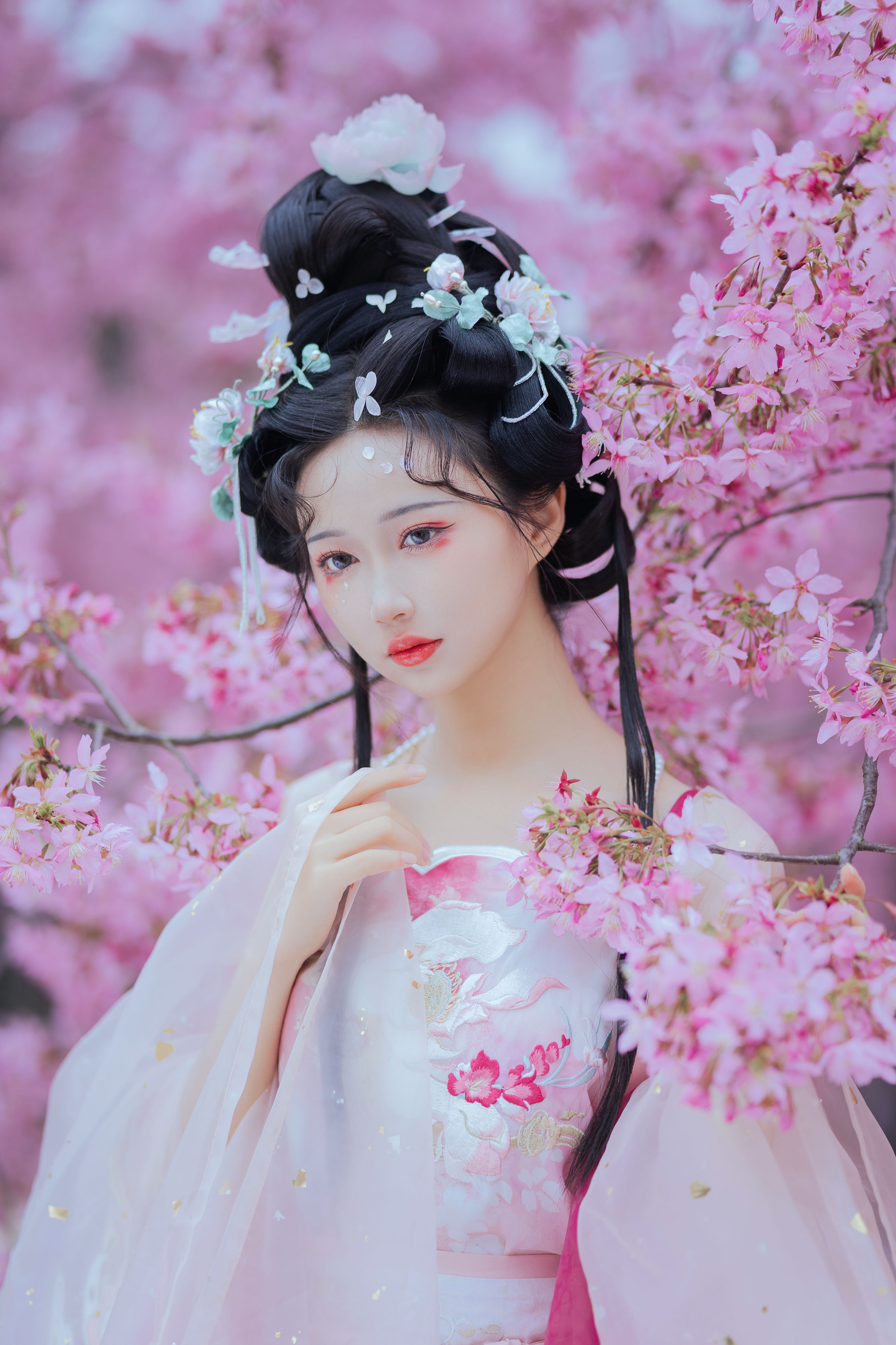 花间栩栩 花 少女 汉服 古装 写真 春天